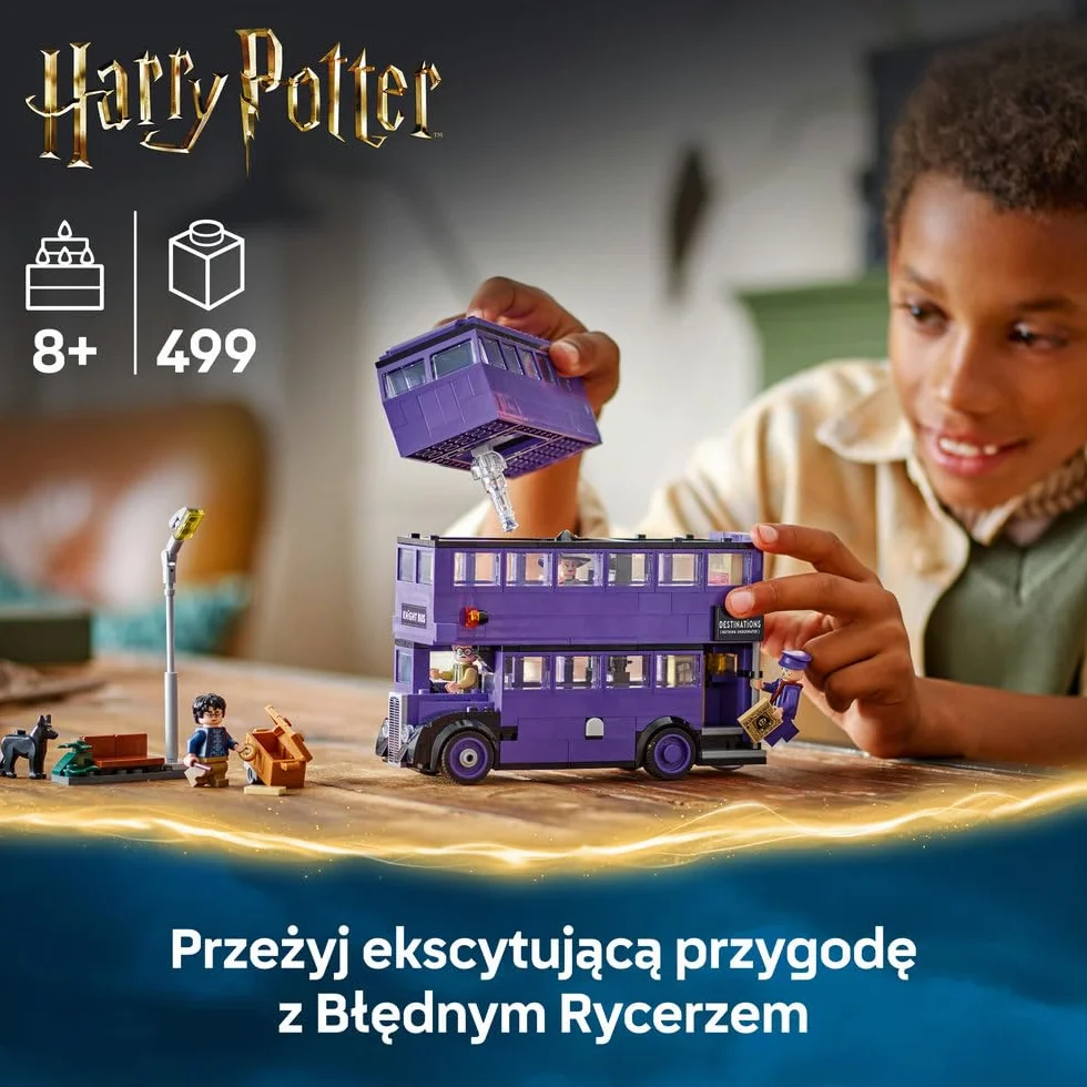 LEGO Harry Potter Przygoda na pokładzie Błędnego Rycerza, pomysł na prezent mikołajkowy dla dziewczynek i chłopców, zabawka dla dziecka, szczegółowy model magicznego autobusu i 5 postaci 76446