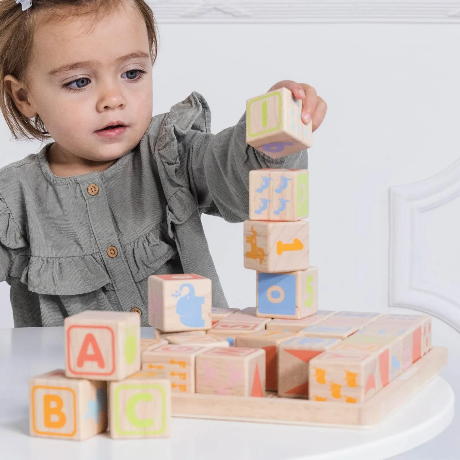 Le Toy Van - Petilou Wooden Educational ABC Wooden Blocks Toy For Toddlers And Babies, Suitable For A Boy Or Girl 1 Year Old +