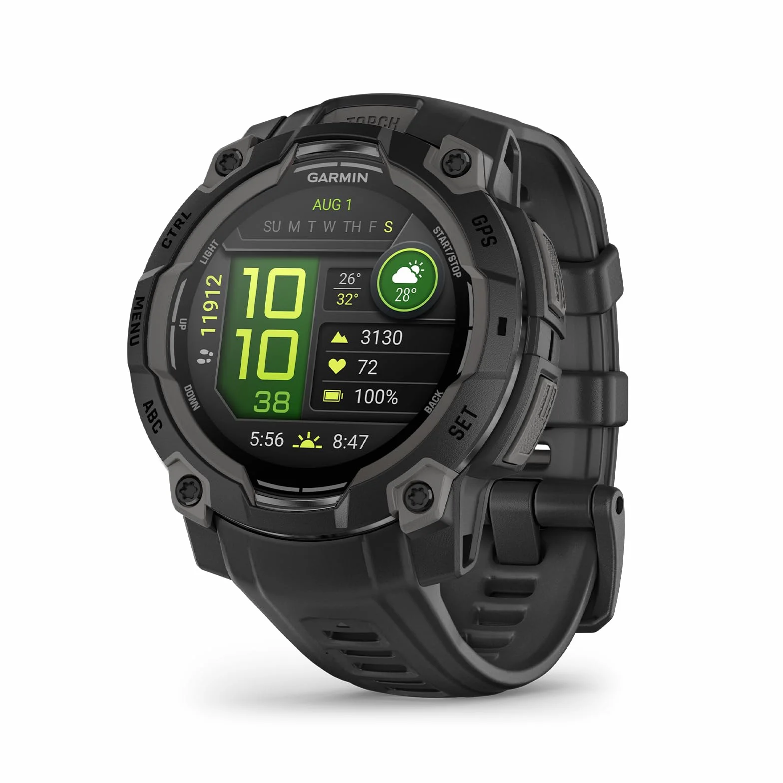 Garmin Instinct 3 [odnowiony], 45 mm AMOLED wytrzymały smartwatch GPS, wbudowane aplikacje sportowe i monitorowanie zdrowia, latarka LED, odporny na wstrząsy, 10 ATM, czas pracy baterii do 18 dni