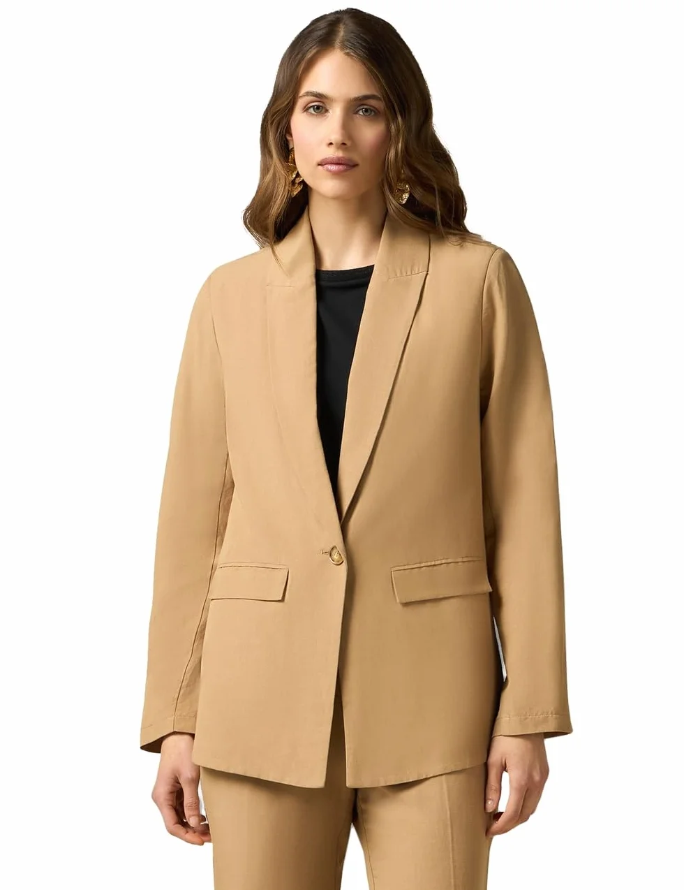 Oltre: Blazer z mieszanki lnu Spring Summer 24, beżowy, 48