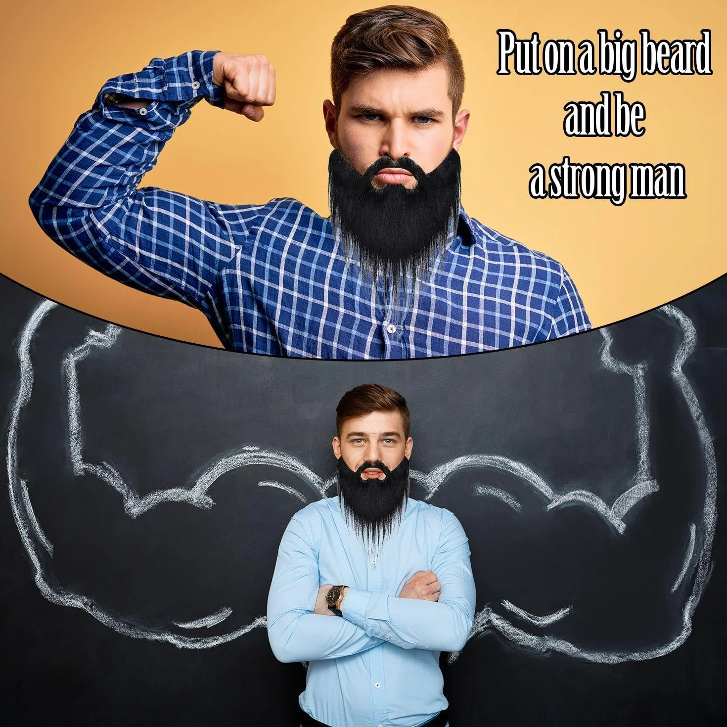 1 sztuka brody, 1 zestaw wąsów, sztuczna broda, maska do brody, przyklejanie do brody