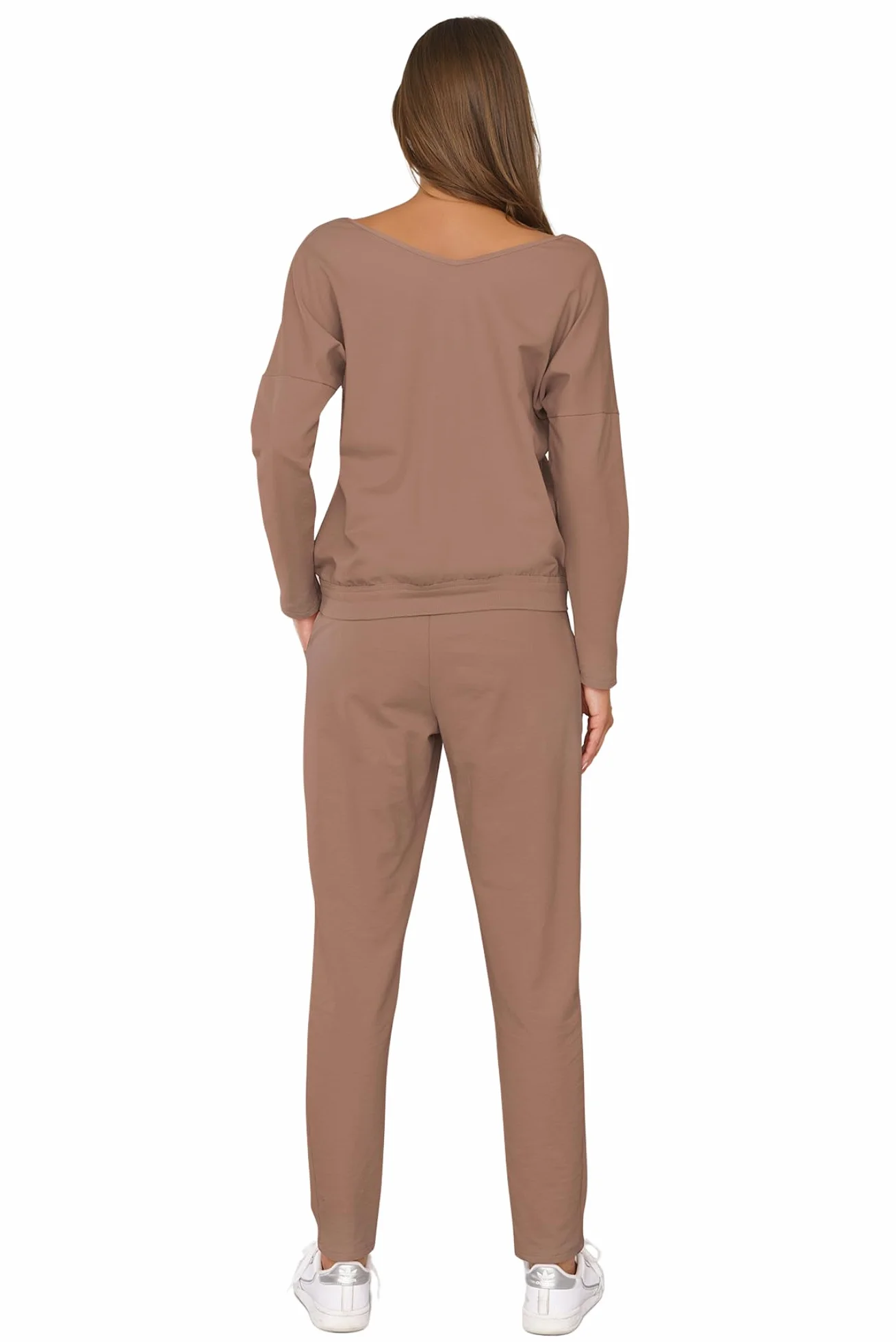 Italian Fashion IF Dwuczęściowe komplet dresowy damski spodnie i bluza z długim rękawem | Dwuczęściowy elegancki zestaw rekreacyjny na lato lub zimę, zestaw homewear do domu
