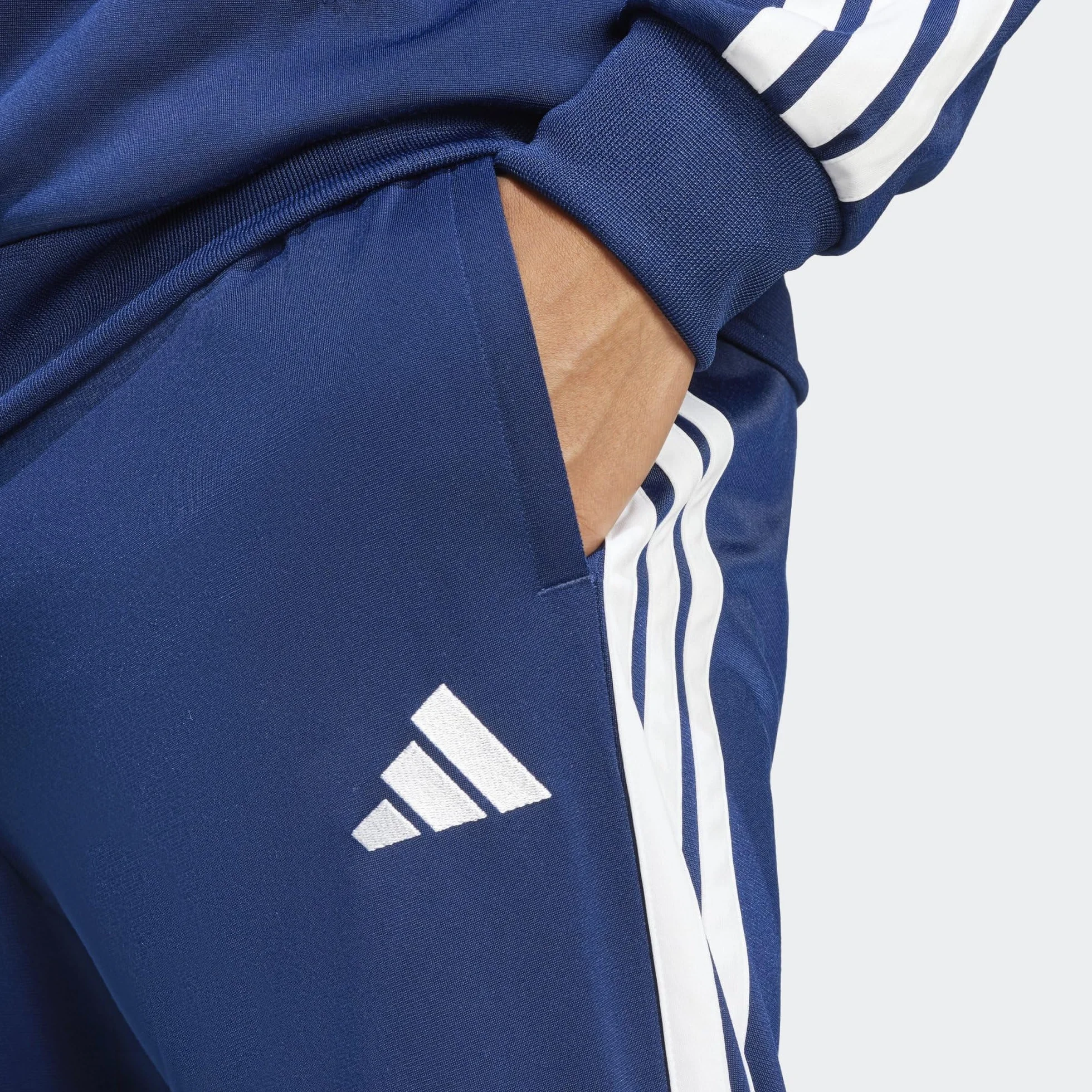 adidas Mężczyźni SPORTSWEAR BASIC 3 STRIPES TRICOT TRACKSUIT, Dark Blue, L