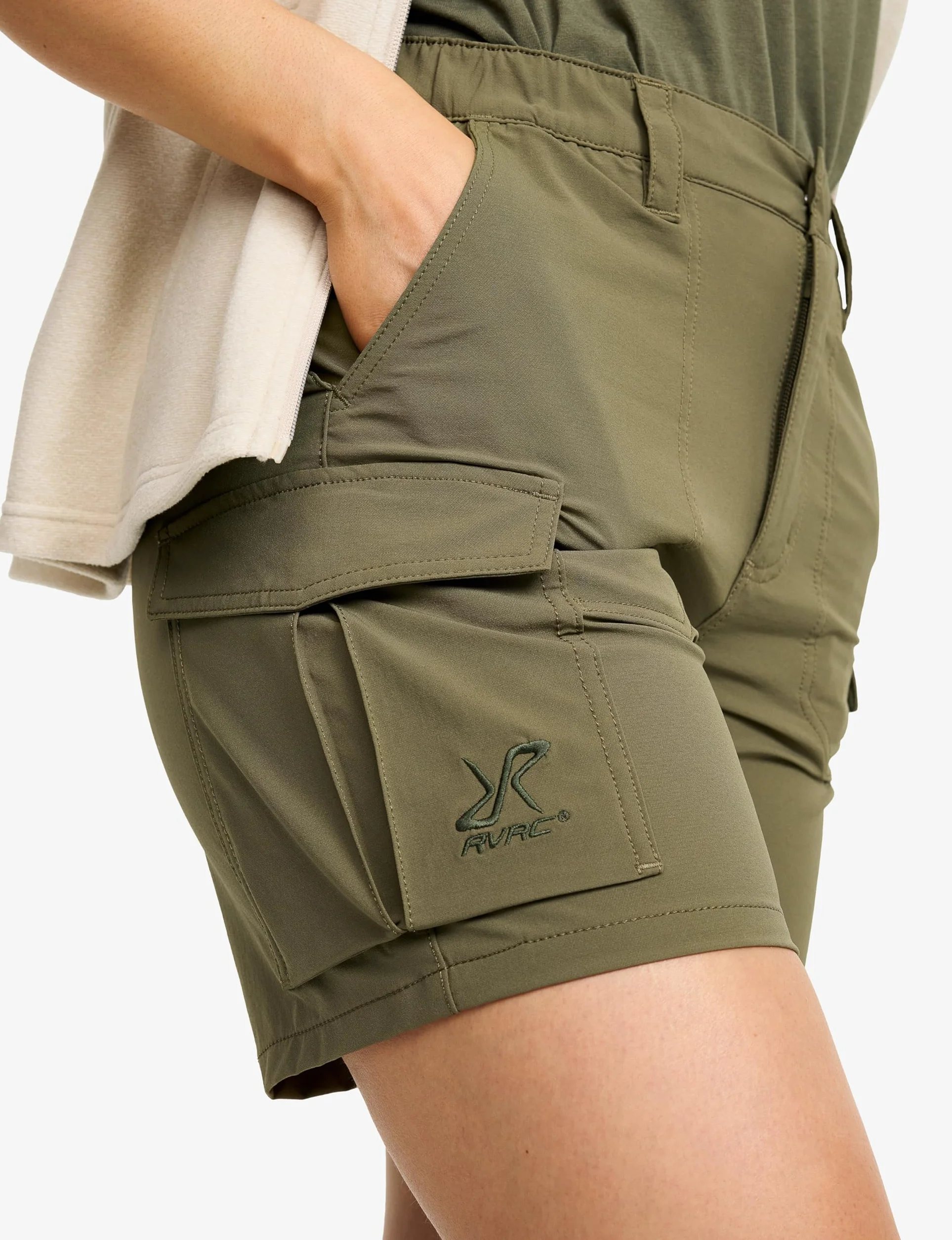 RevolutionRace Adventure Cargo Stretch Shorts Damskie, Lekkie i praktyczne spodenki turystyczne