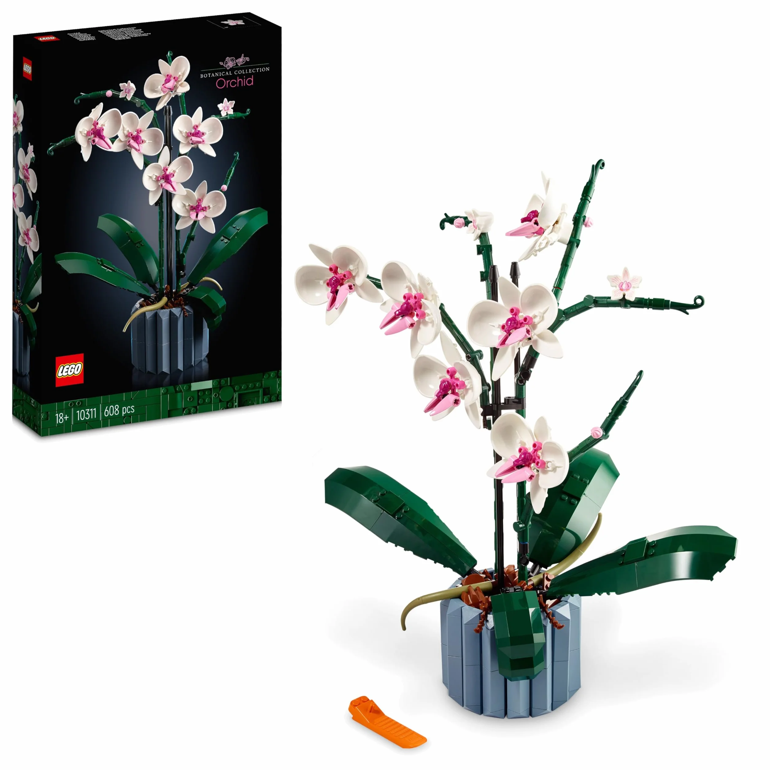 LEGO Icons Botanicals Orchidea Sztuczna Roślina, Zestaw z Kwiatami dla Kobiet, Dekoracja do Domu dla Dorosłych, Kolekcja Botaniczna, Pomysł na prezent, 10311