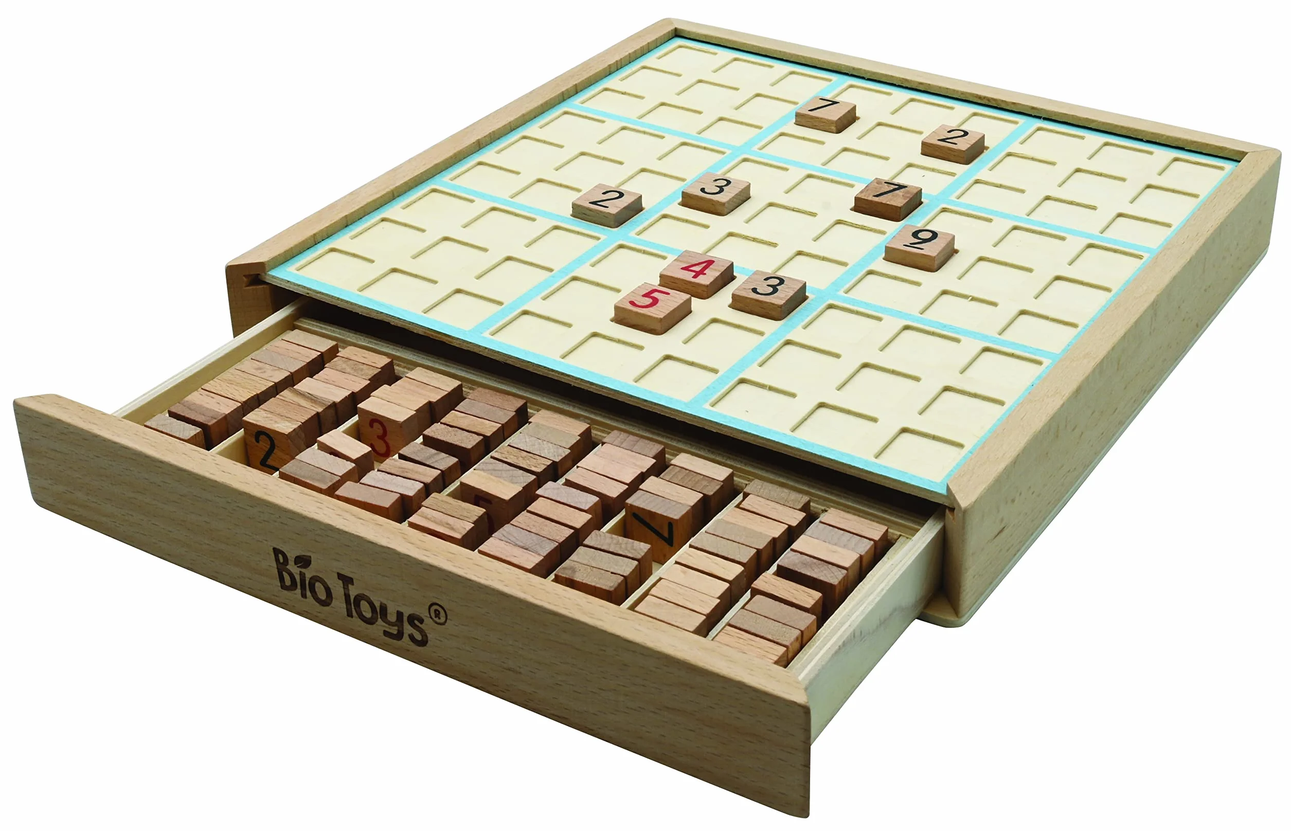 Lexibook, Bio Toys, Drewniana Gra Sudoku, Przyjazna dla Środowiska, Książeczka Sudoku w Zestawie, Szuflada do Przechowywania, JGW150