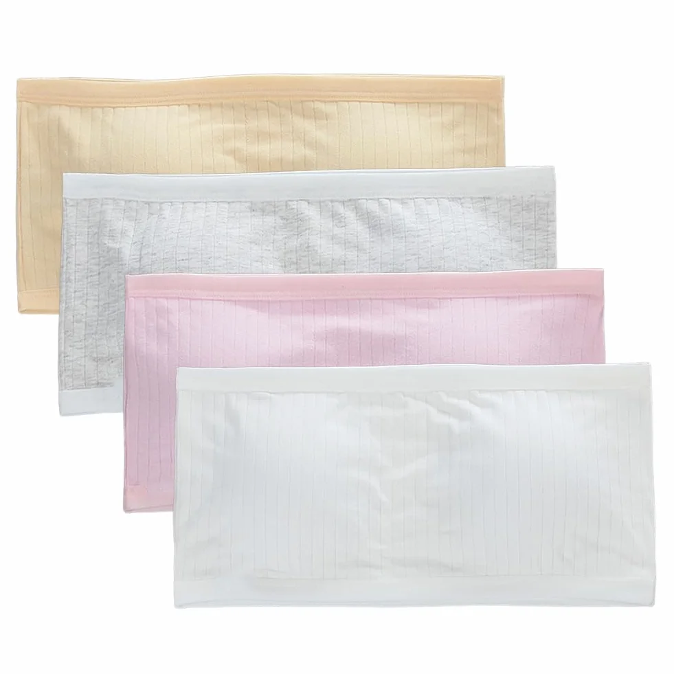 8 sztuk biustonoszy bez ramiączek dla dziewczynek, biustonosz typu bandeau, dla dziewcząt, oddychająca bielizna bawełniana, sportowy bandeau z wyjmowanymi wkładkami, wyściełany biustonosz typu bandeau