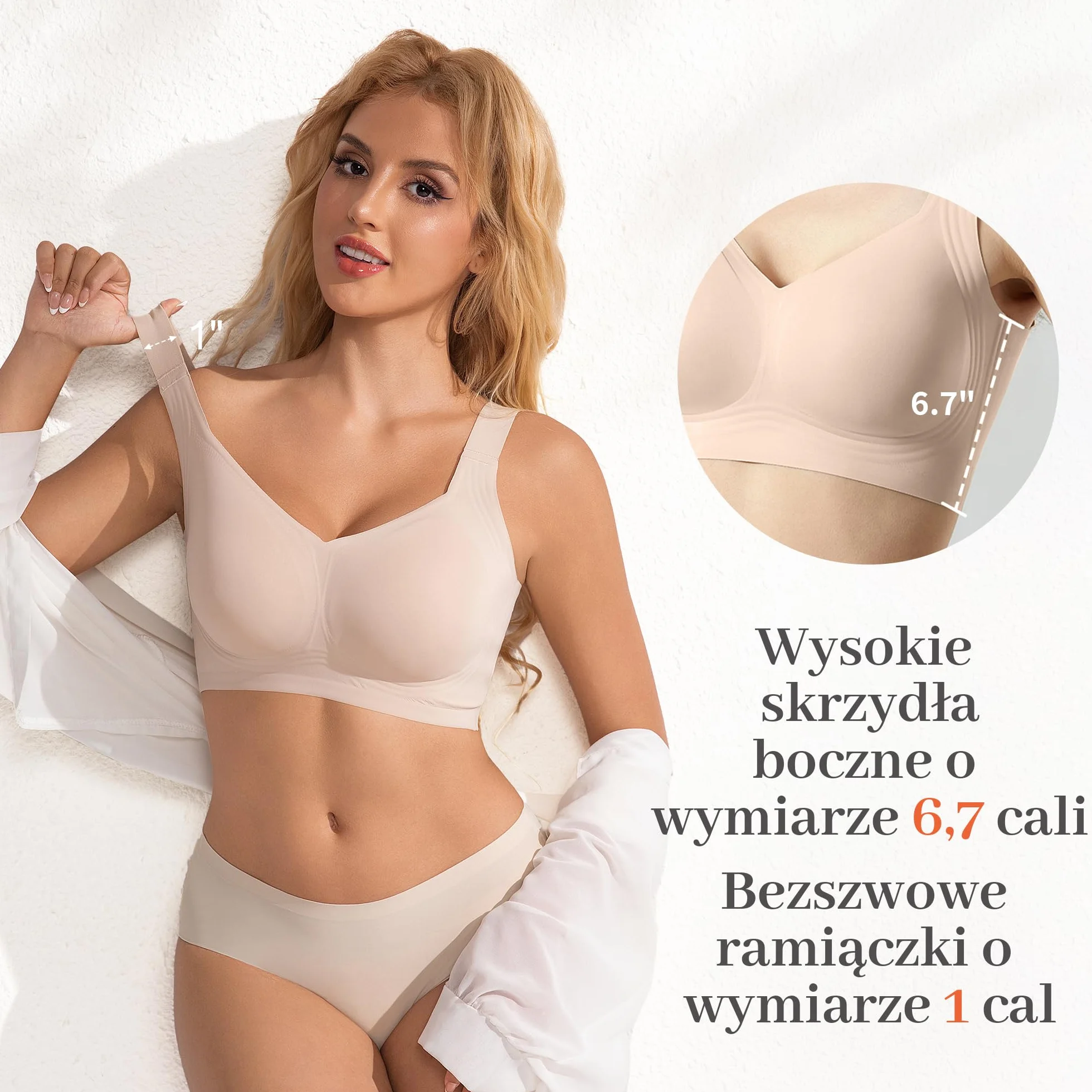 Biustonosz Bezszwowy Damski Minimizer Bra Bez Fiszbinów Seamless Braletka Miękkie i Komfortowe, Niewidoczny i Dopasowany dla Kobiet