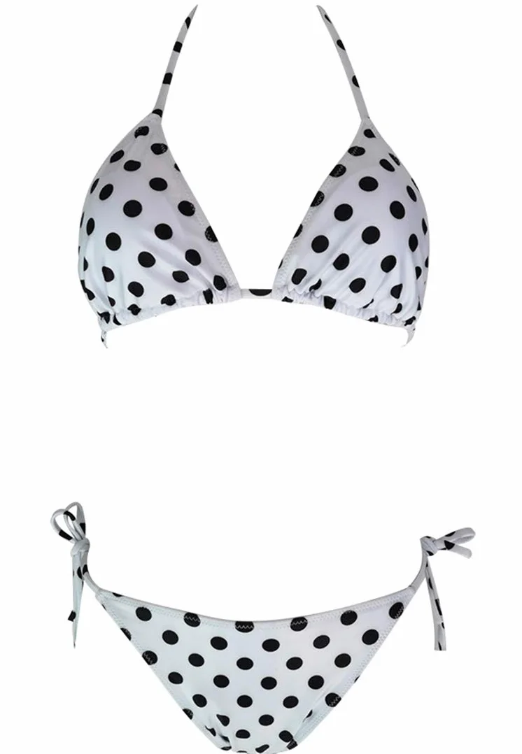 JFAN Zestaw bikini dla kobiet, wiązanie z boku, trójkąt górny, dwuczęściowy strój kąpielowy