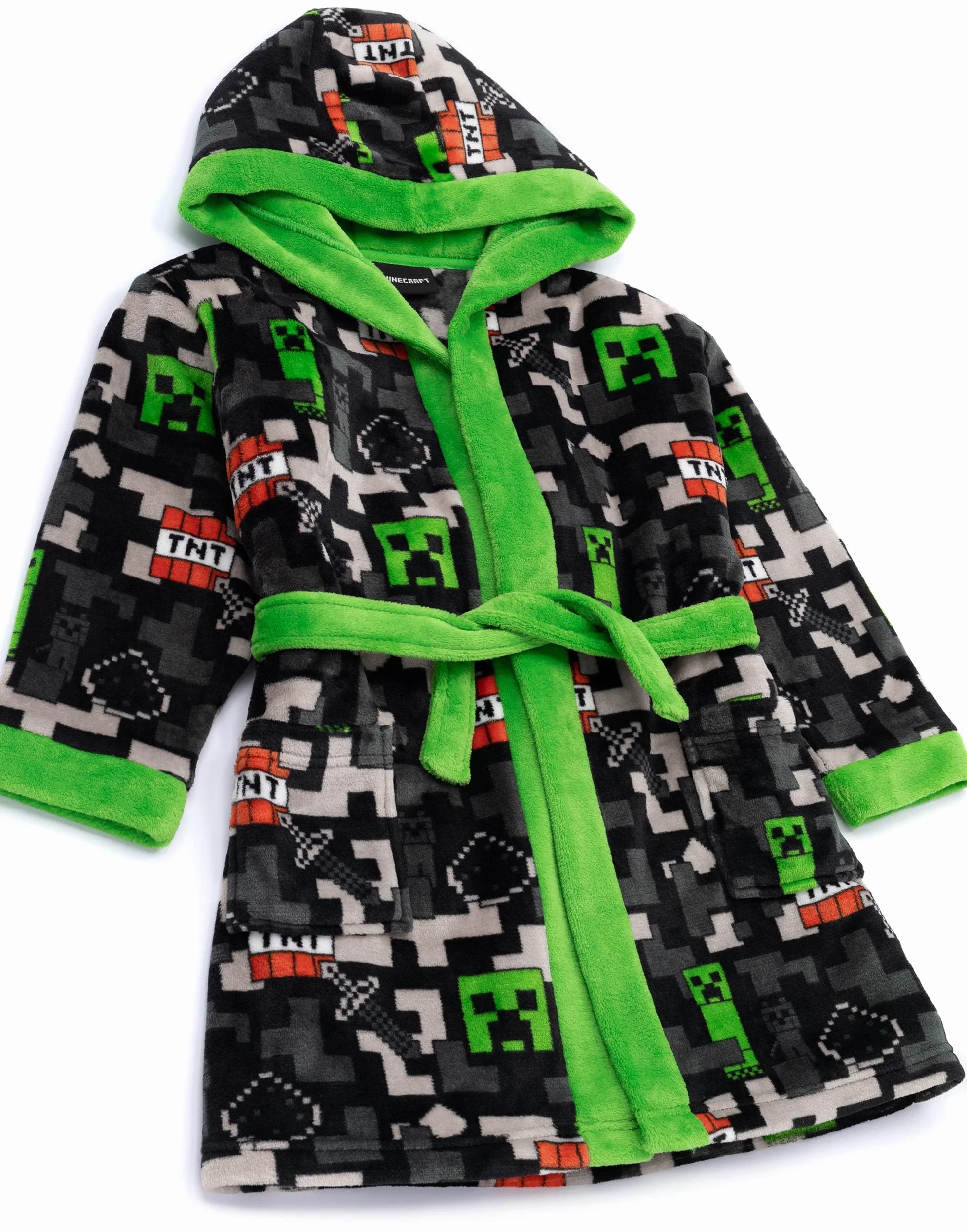 Minecraft Sukienka dla dzieci, dziewczynek, chłopców, Creeper TNT Game PJS, szlafrok kąpielowy