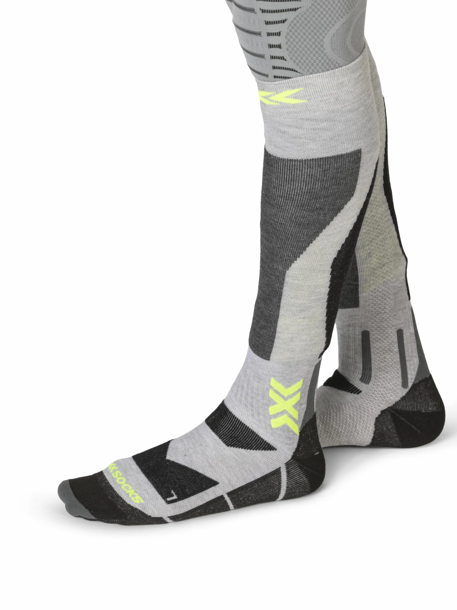 X-Socks Snowboard Discover OTC - wysokowydajne skarpety snowboardowe z bandażem O-Ring - najwyższy komfort i wsparcie podczas jazdy na snowboardzie - Sage Green/English Lawn, 39-41
