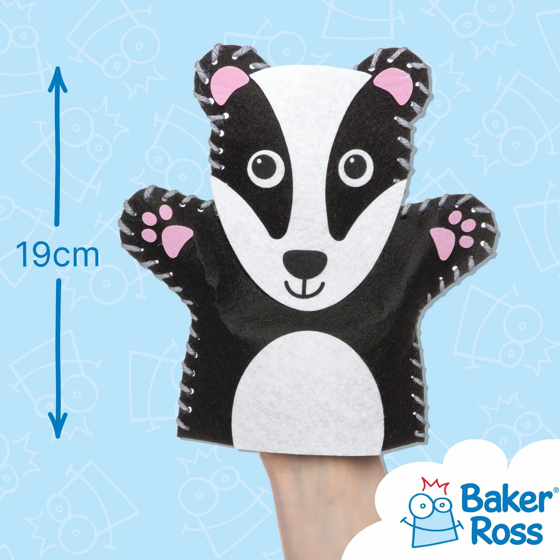 Baker Ross Woodland Animal Zestaw do Szycia Lalek, Wełna, Wielokolorowy, 3 Sztuki