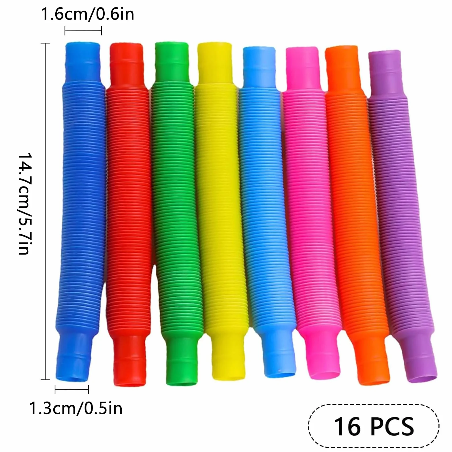 16 sztuk mini pop rurki elastyczne wielobarwne zabawki sensoryczne rurki edukacyjne Pop Fidget Sensorial zabawki Pop-Tube dla stresu, autyzmu, ADHD i lęku