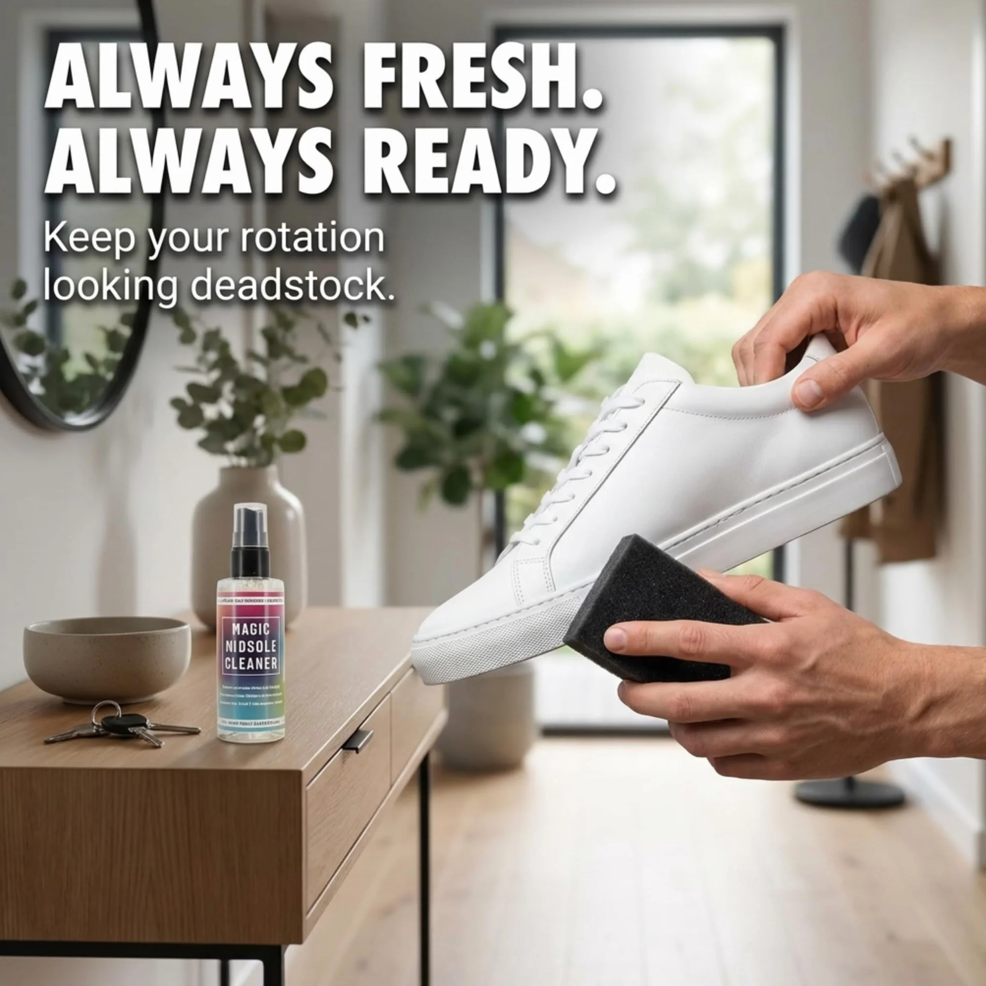 Bama Magic Cleaner Kit do czyszczenia butów, spray do czyszczenia podeszwy, biodegradowalny środek do czyszczenia sneakersów, 100 ml + gąbka, przezroczysty, jeden rozmiar