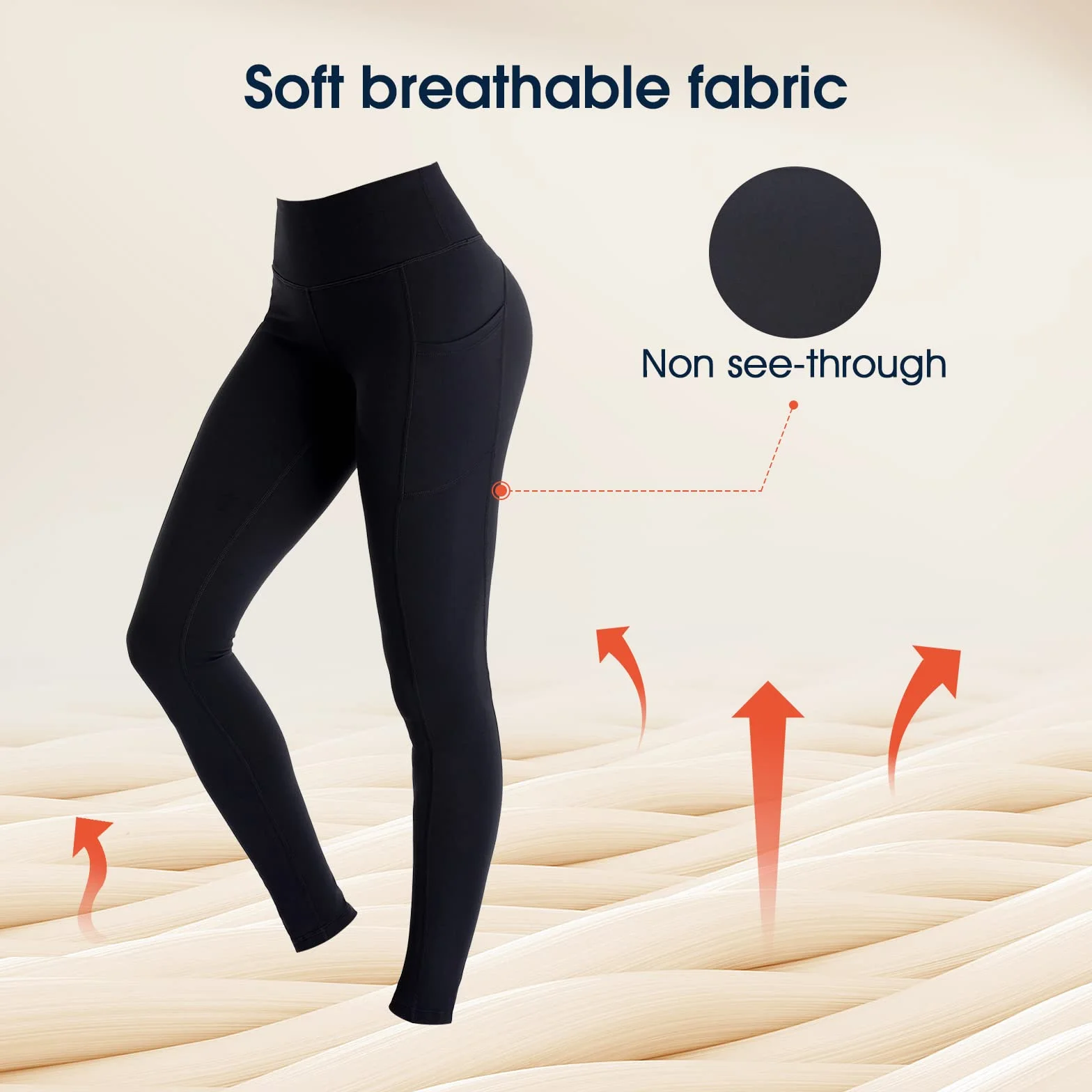 Sport Leggings Damskie Spodnie Sportowe z Wysokim Stanem i Kieszeniami Kryjące Legginsy do Gimnastyki Damskie Spodnie Sportowe Do Jogi Spodnie Fitness P107