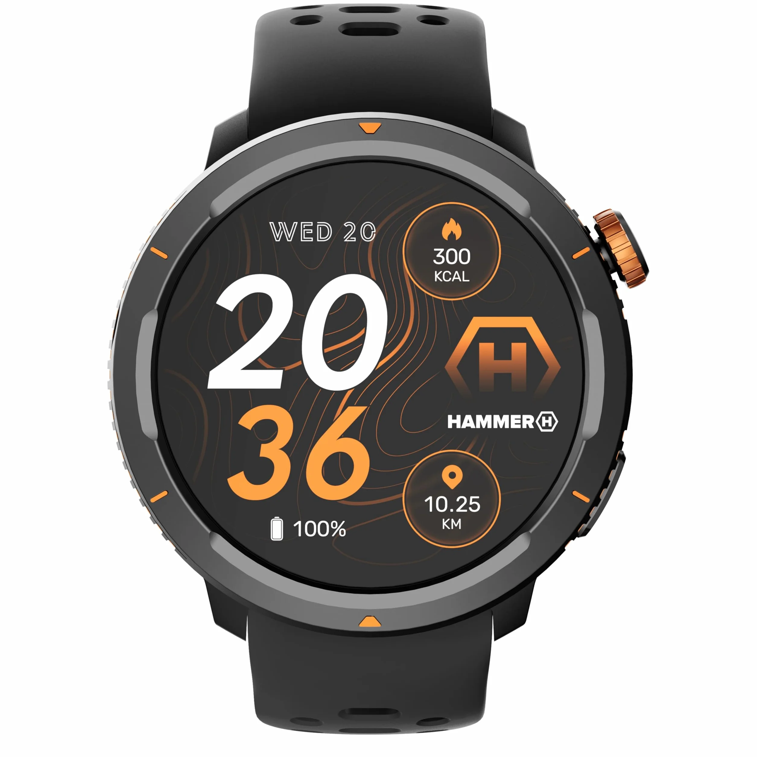 Hammer Smartwatch 2 Lite, wyświetlacz AMOLED 1,43 cala, funkcja Always-on-Display, bateria 370 mAh do 15 dni na jednym ładowaniu, wodoodporność 3 ATM, Bluetooth i przycisk SOS.