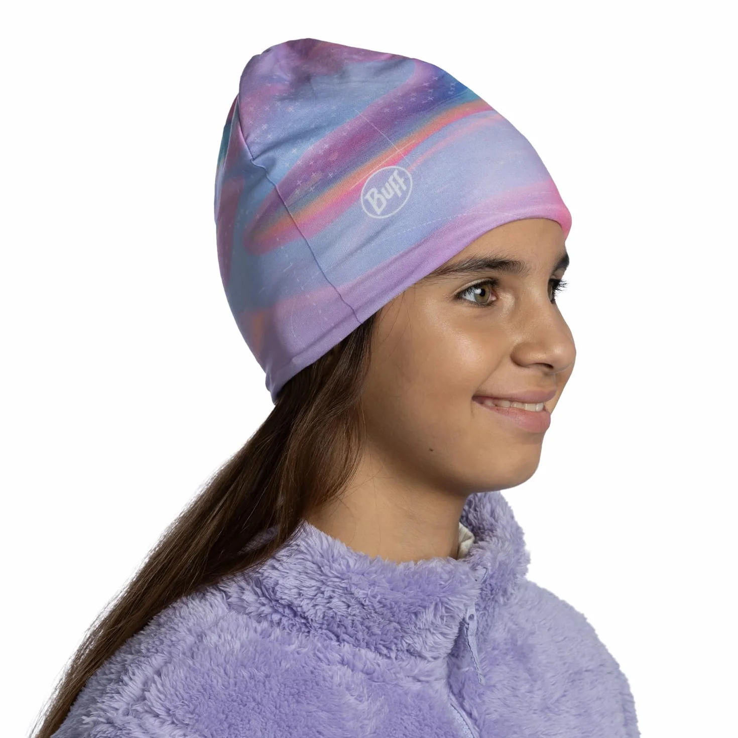 Buff Polar & EcoStretch czapka chłopięca dziewczynka, wielofunkcyjna, ciepła, podszewka, wygodna, zamszowa, elastyczna, jeden rozmiar, różowa