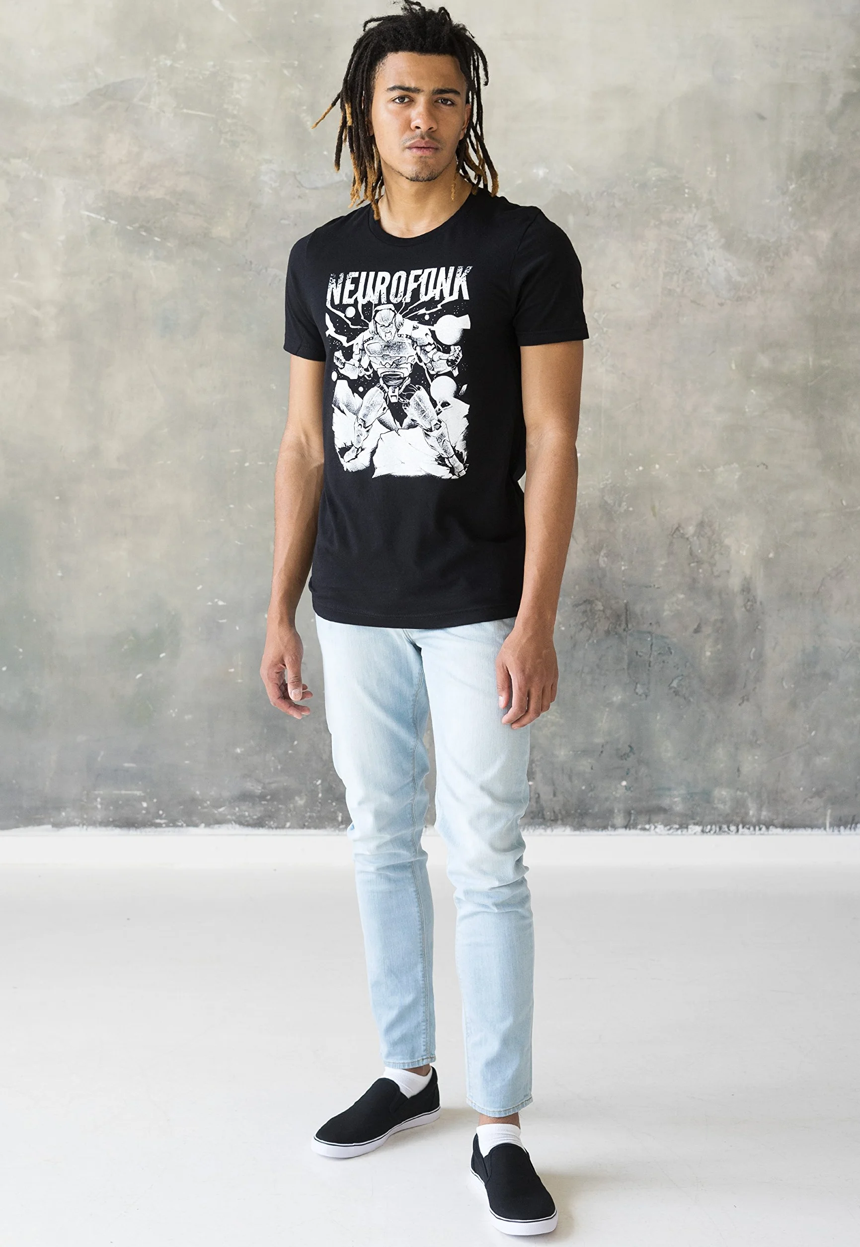 Neurofunk Destruction T-shirt - perkusyjny i basowy robot DJ muzyczny producent dżunglisty dubstep sitodruk koszulka top