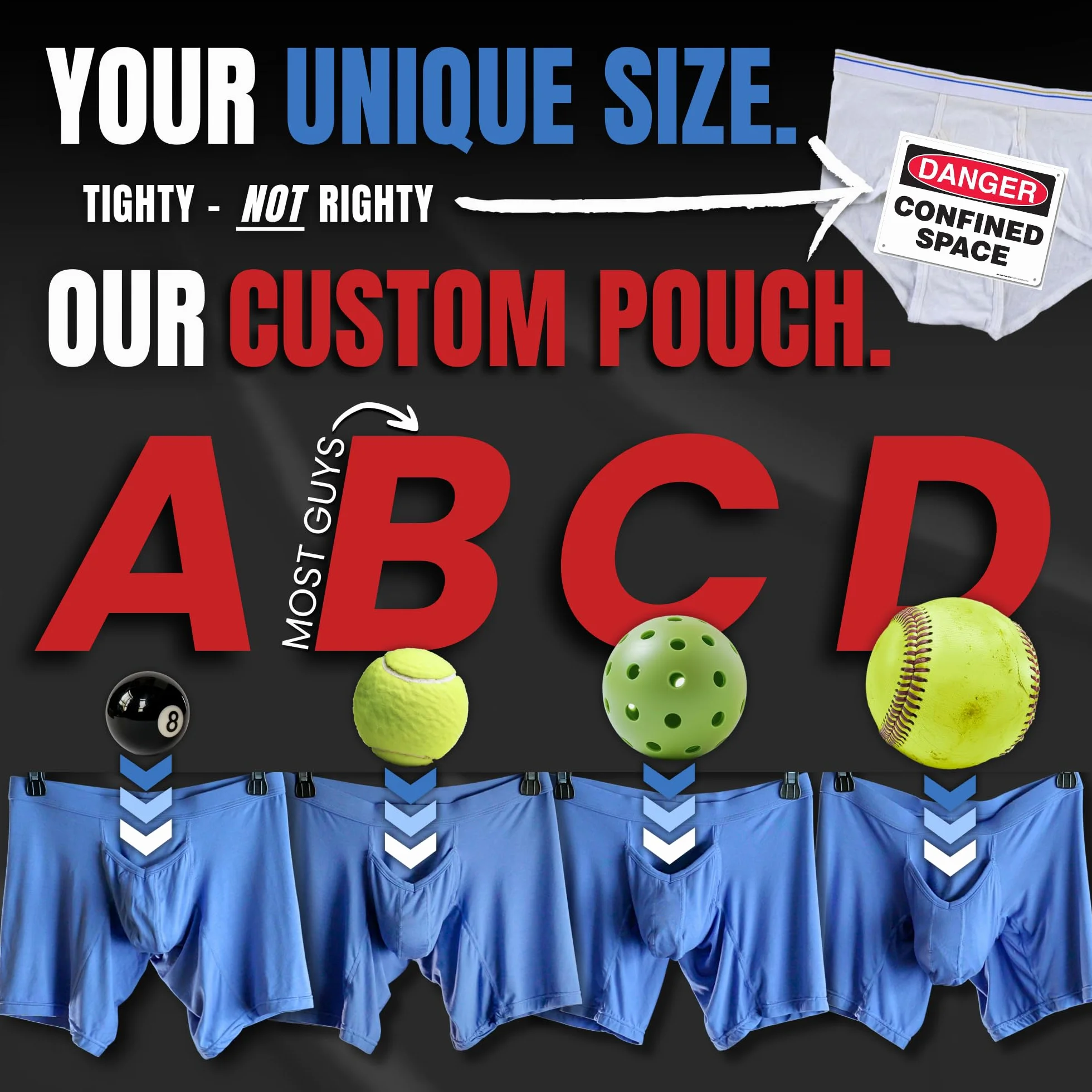 Real Men Bulge Enhancing Pouch Bielizna dla mężczyzn, zestaw 1, 3 i 6 sztuk, modalne bokserki ABCD