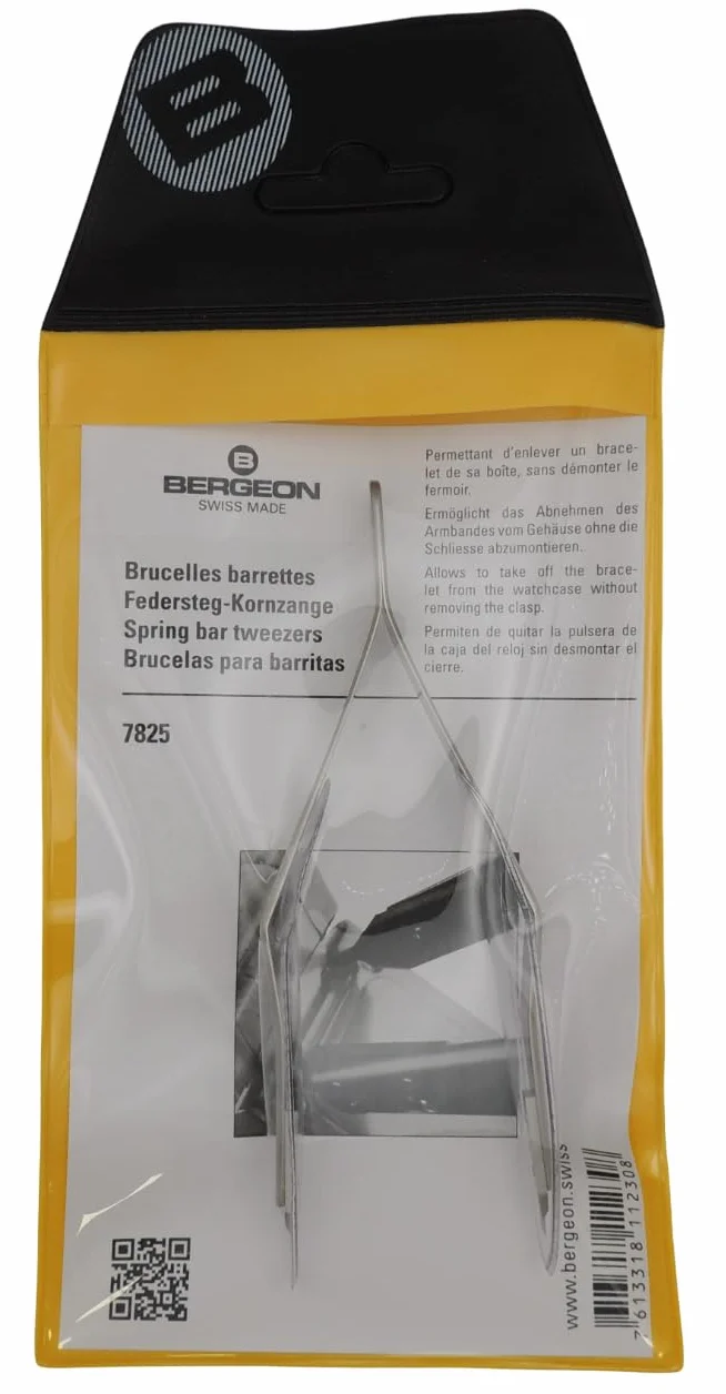 Bergeon 7825 Ergonomiczne szczypce zegarmistrzowskie do prętów sprężynowych ze stali nierdzewnej