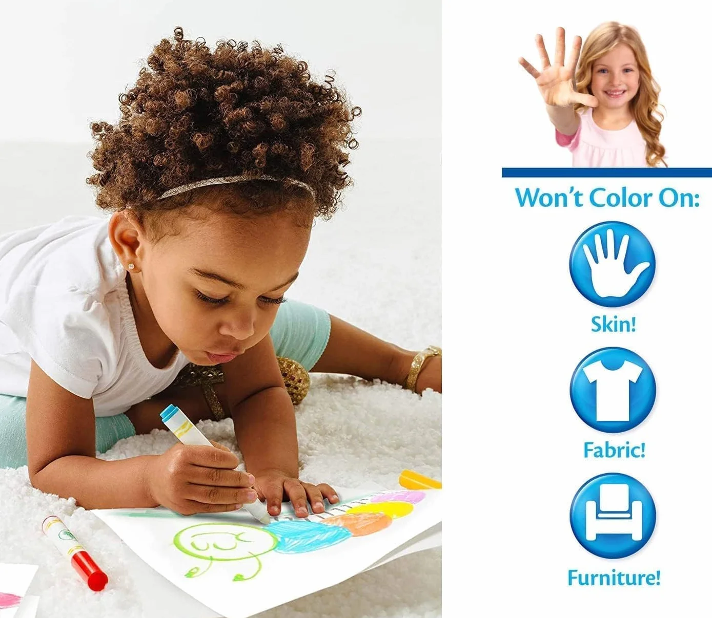 CRAYOLA Color Wonder, zestaw ekonomiczny kolor bez plam, motyw przyjaciół zwierząt, kreatywna aktywność dla dzieci, wiek 3,4,5 lat, 7505