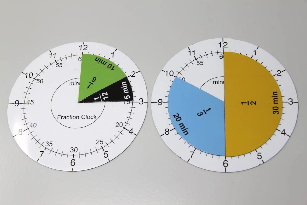 WISSNER active learning Zegar frakcyjny, 63 sztuki magnetyczne, Ø 10 cm, w kartonie