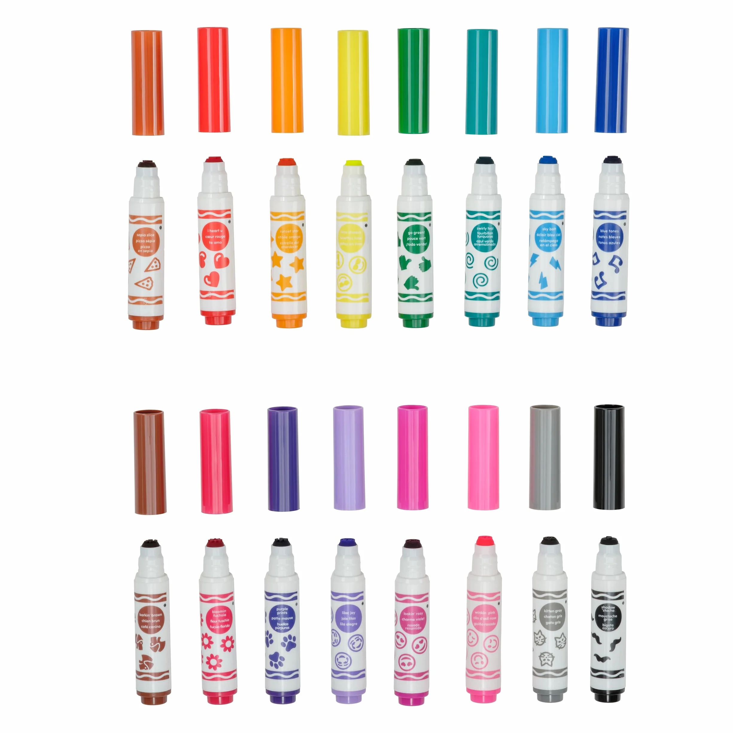 CRAYOLA - 16 zmywalnych markerów ze stemplem Pip Squeaks, różne kolory, do szkoły i w czasie wolnym od 3 lat