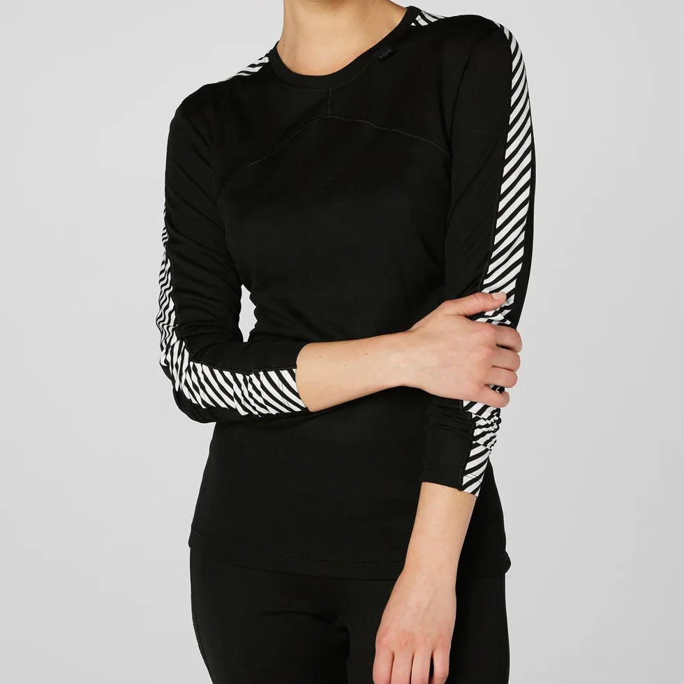 Helly-Hansen Kobiety W HH Lifa Crew Koszulka Termiczna, Czarny, L