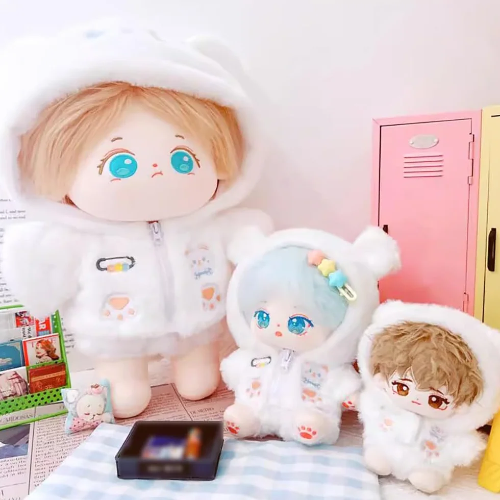 niannyyhouse 10 ~ 15 cm, 20 cm, 40 cm, pluszowe ubrania dla lalek, bluza z kapturem, spodnie, mleczny niedźwiedź, strój, akcesoria dla lalek, przebieranki, 20