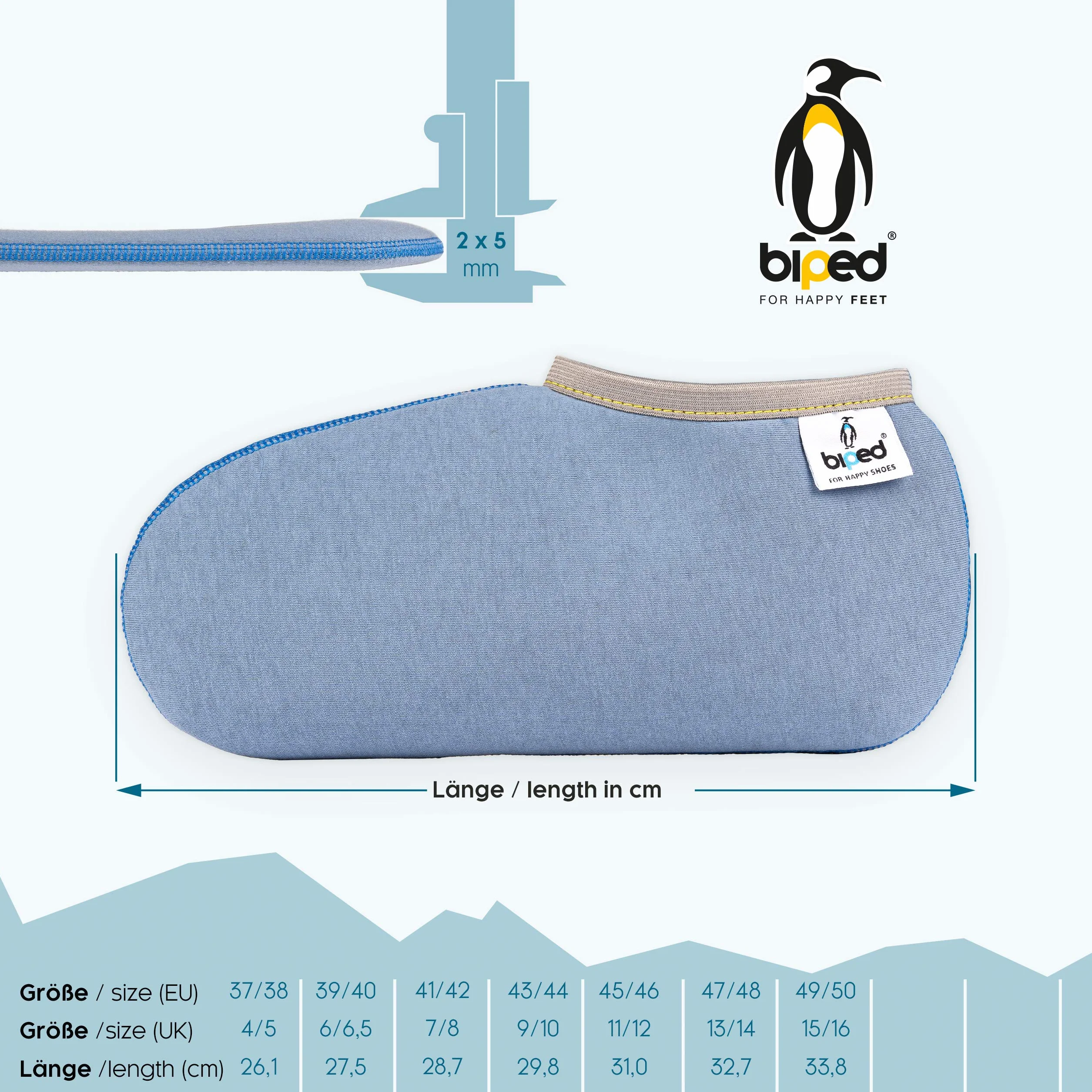 biped ocieplacze do butów PINGUIN – wkłady ocieplające do kaloszy, do stosowania w pracy i w wolnym czasie – stopki zastępujące obuwie domowe – made in Germany – z2743