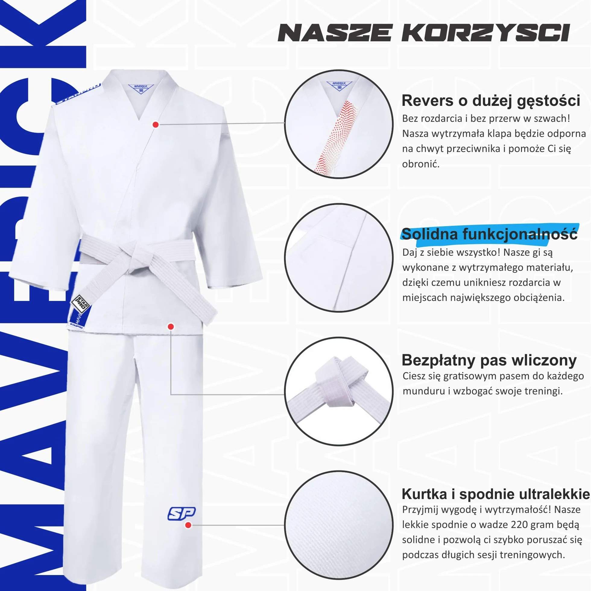 Starpro | Lekki strój do karate | Wiele rozmiarów | Nadaje się jako mundur Taekwondo | Karate Gi, spodnie i kurtka Karate, ubrania Karate, Karate Gi Lightweight, Karate Uniform, Taekwondo Suit