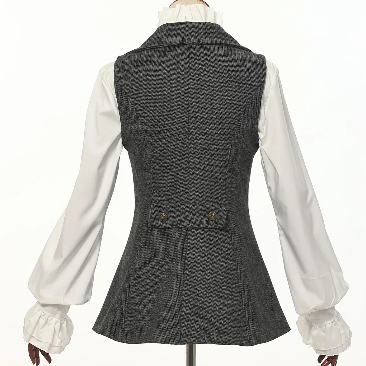 Damska kamizelka wiktoriańska, stroje z lat 20., renesansowy tweed, frak, gotycki steampunk, kamizelka, kurtka, top