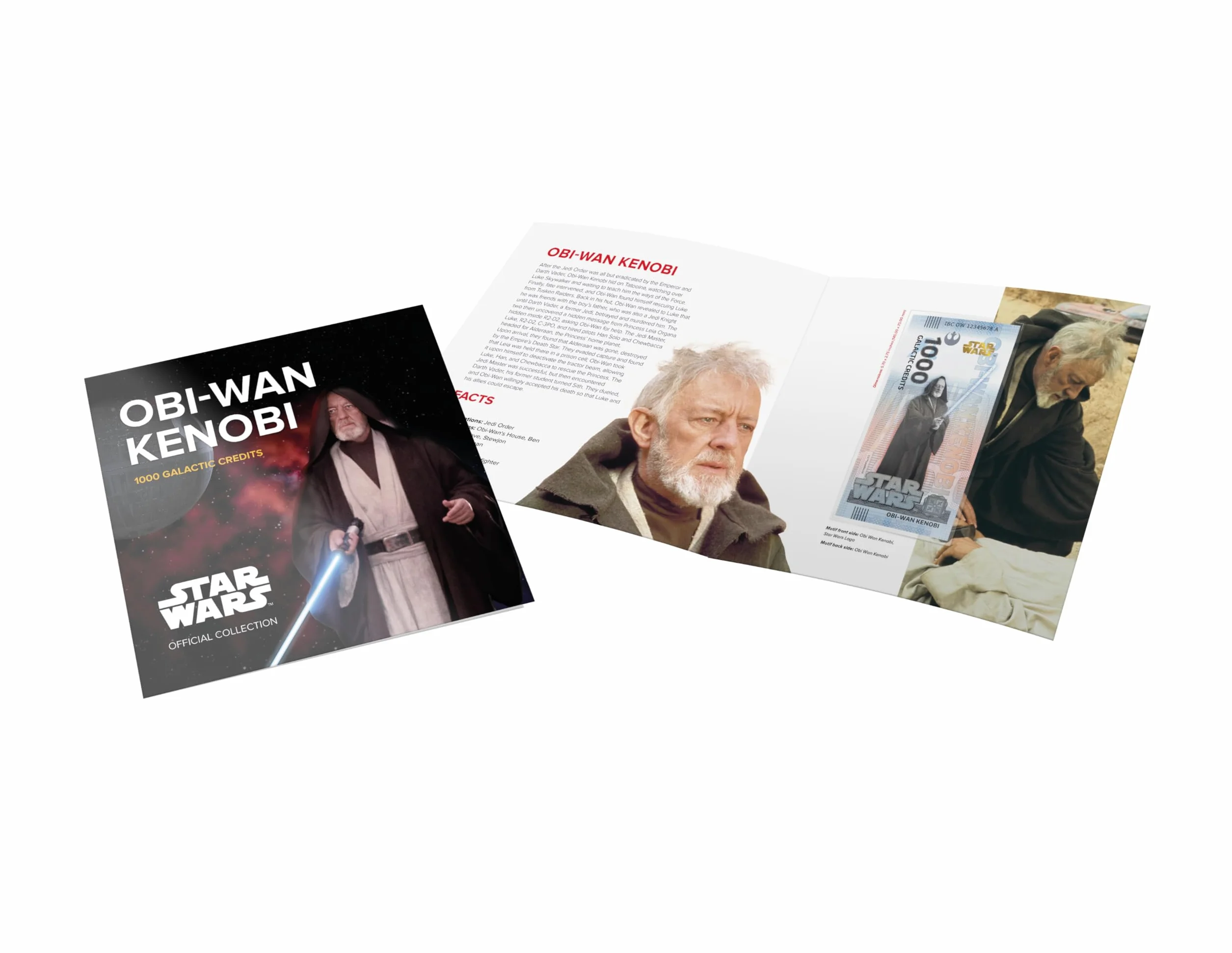 FANTASY CLUB | Gwiezdne Wojny Trylogia Bilet Oryginalny OBI WAN Kenobi | Oficjalne towary | Edycja limitowana ze złotym hologramem i efektami UV