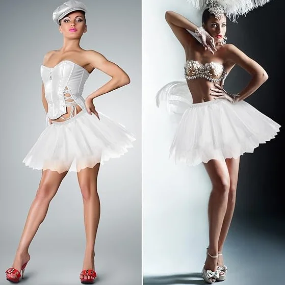 Damska spódnica tiulowa w stylu lat 50., elastyczna spódnica baletowa, tutu, spódnica baletowa, spódnica do tańca, sukienka baletowa, sukienka balowa, krótka sukienka retro, cosplay, sukienka