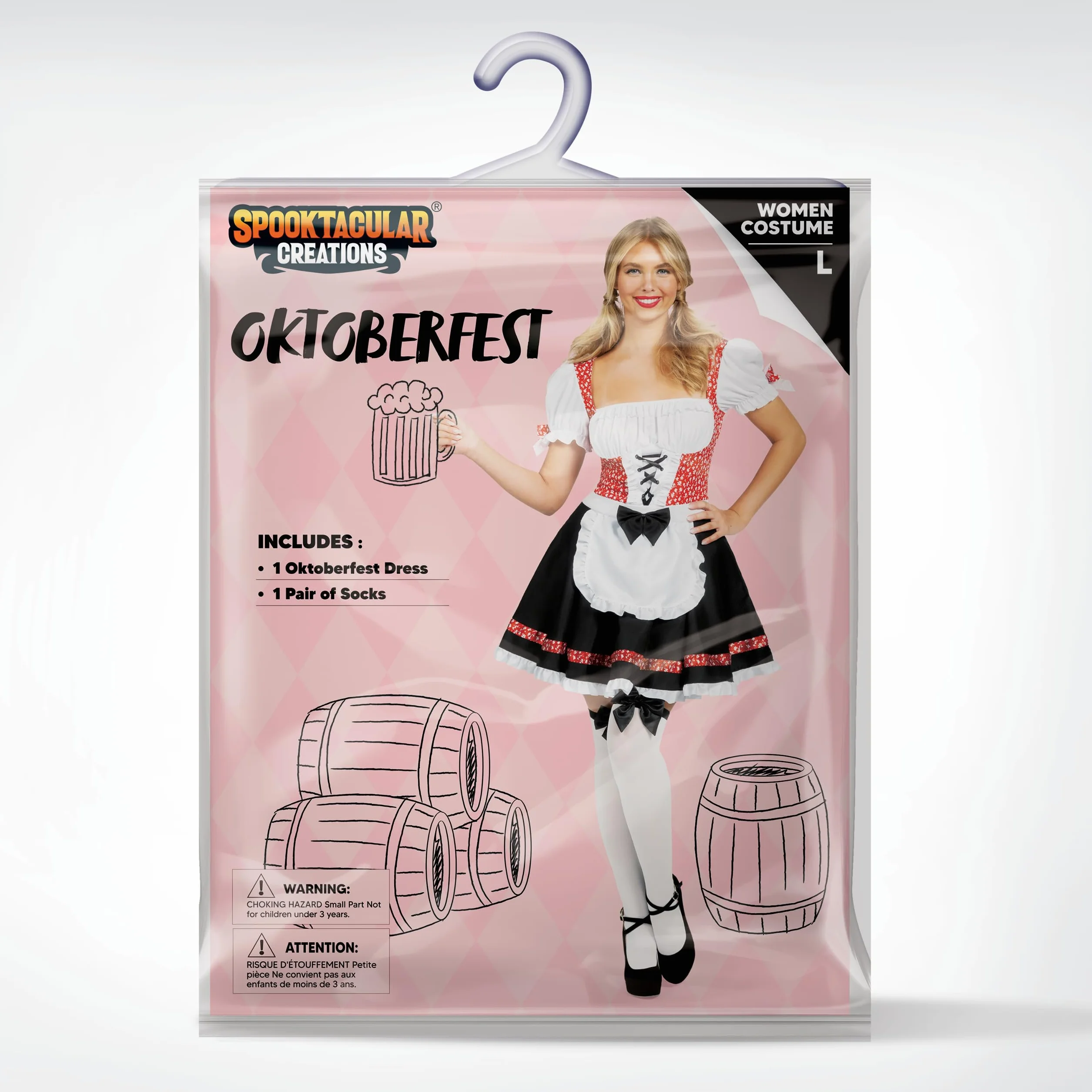 Spooktacular Creations Damski kostium na Oktoberfest, sukienka Dirndl, niemiecka piwo, stroje na Halloween, imprezę, piwo, karnawał