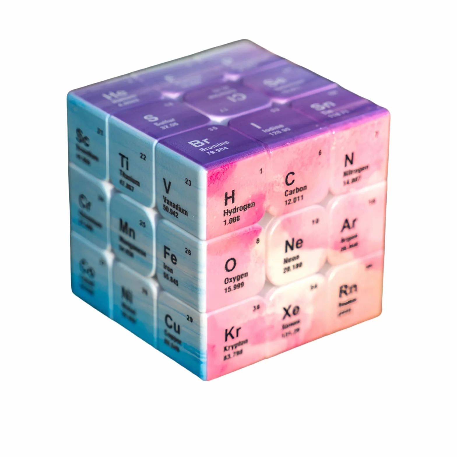 Speed Cube Kostka Rubika 3x3 Magiczna kostka z prędkością układu okresowego kostki 3x3 bez klejonych kostek zabawka puzzle szybkie i gładkie puzzle, magiczne kostki dla dzieci, dla dorosłych