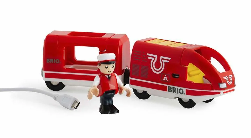 Brio 63374600 Czerwona Lokomotywa Z Usb (63374600) Bezpieczna Zabawka Dla Dzieci Powyżej 3 Lat