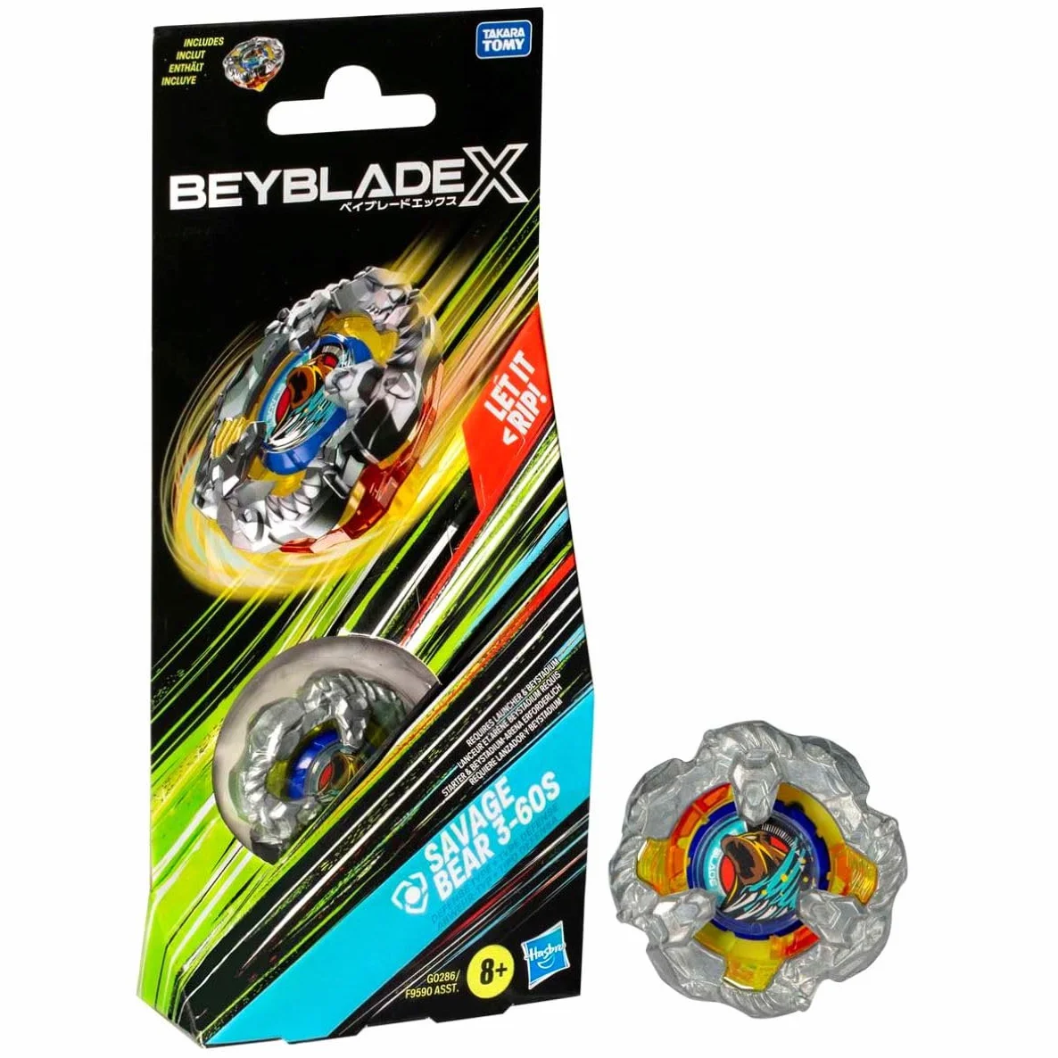 Hasbro Beyblade X Savage Bear3-60S Top Booster Bączek Zabawka Bączek Zabawki dla dzieci w wieku od 8 lat