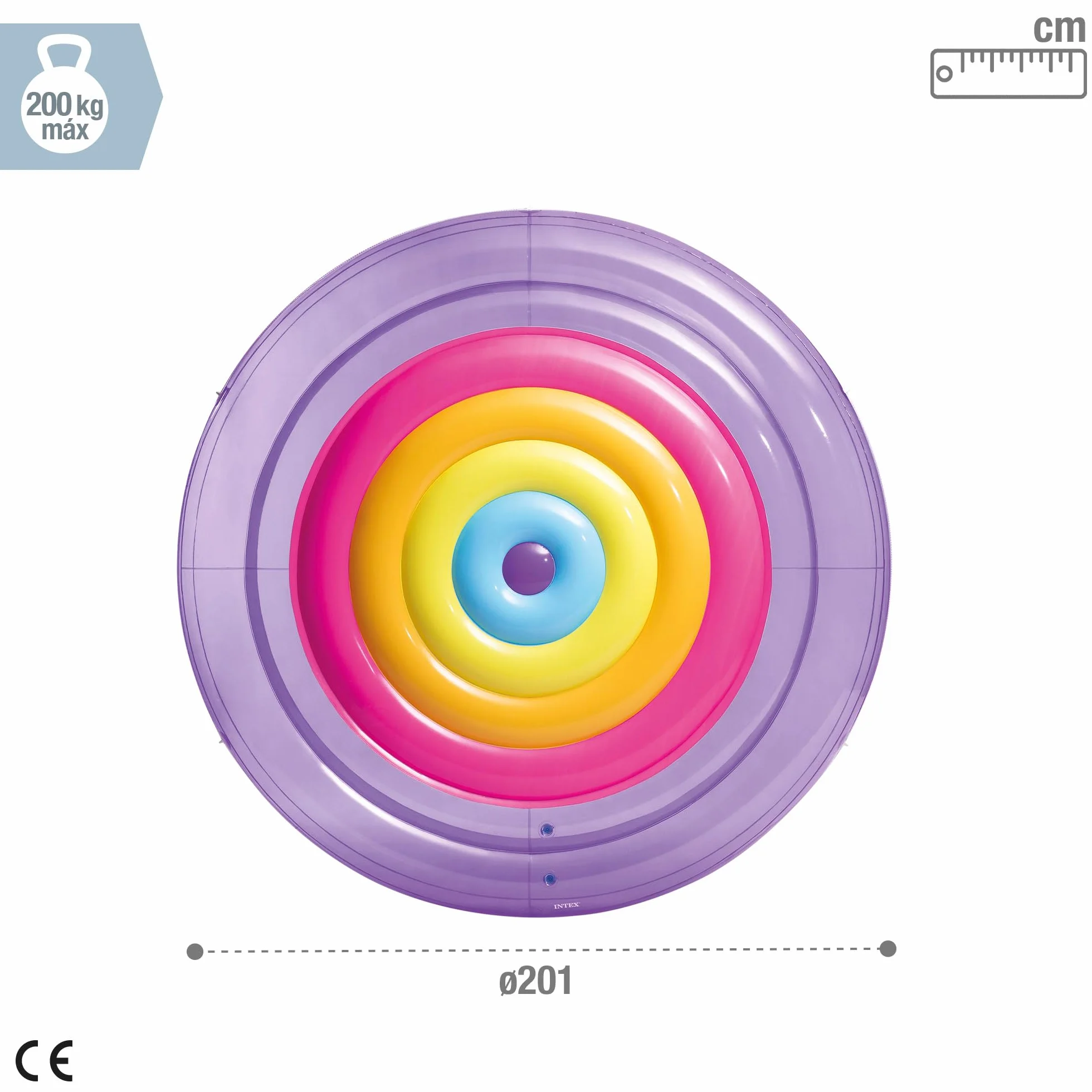 Intex Rainbow Fiesta Island, Inflated Size: 2.01m x 24cm (57285EU)