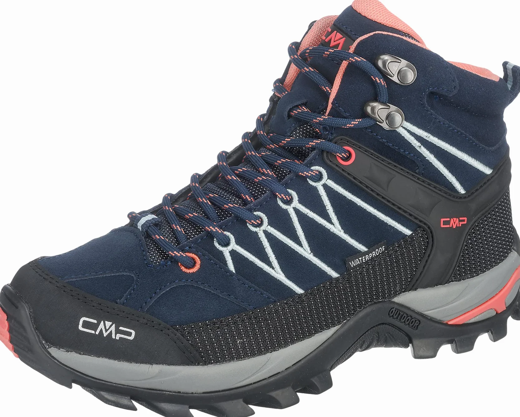CMP Kobiety Rigel Mid Wmn Trekking Shoe Wp półbuty trekkingowe, B.BLUE-GIADA-PEACH, 40 EU