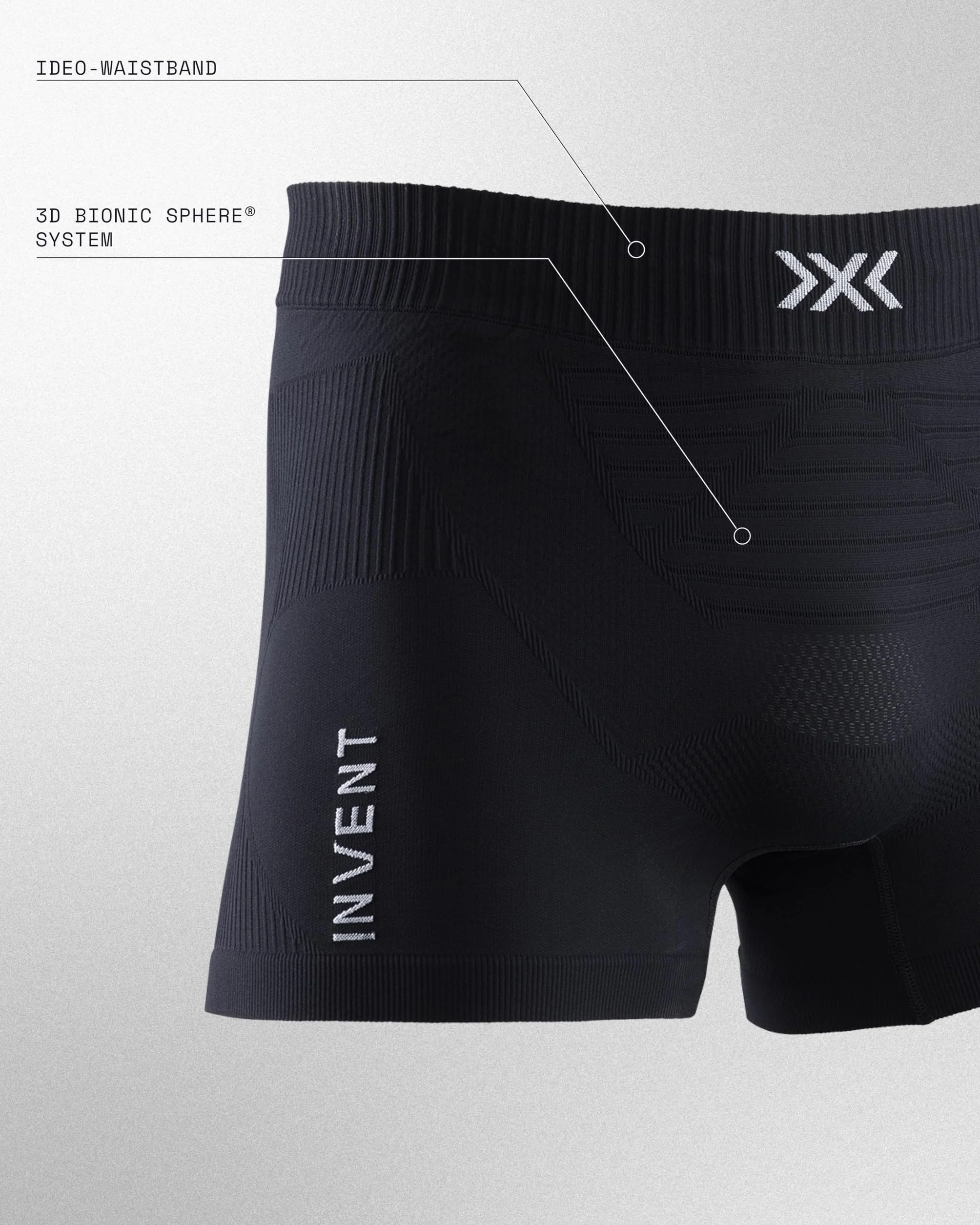 Lekkie bokserki męskie X-Bionic Invent 4.0, wysokowydajna bielizna sportowa z zaawansowanymi technologiami zapewniającymi optymalną kontrolę klimatu i wygodę - Arctic White/Opal Black, L