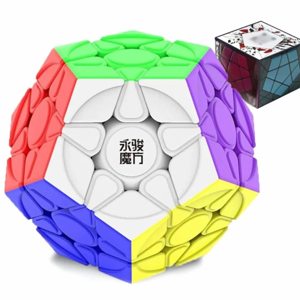 Megaminx Speed Cube, YJ YuHu V2 M dwunastościan kostka bez naklejek pięciokąt magiczne puzzle kostka 3D łamigłówka zabawki edukacyjne prezenty entuzjastów kostek prędkości