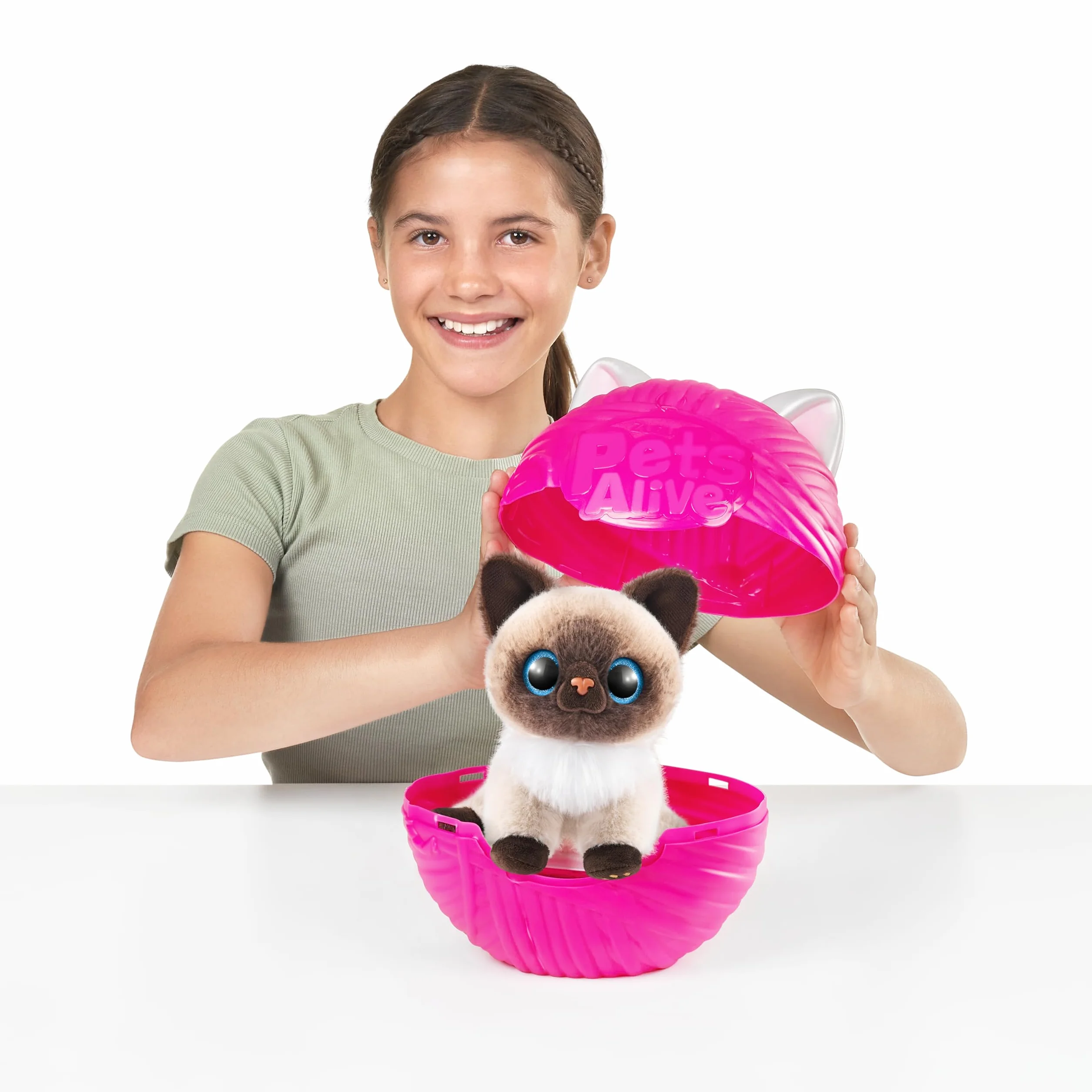 Pets Alive Smitten Kittens Surprise, Lucky, Nurture Play, Soft Toy Unboxing, interactive, 10 dźwięków, ultra miękkie pluszaki, Adopt Electronic Pet Kitten (Lucky)