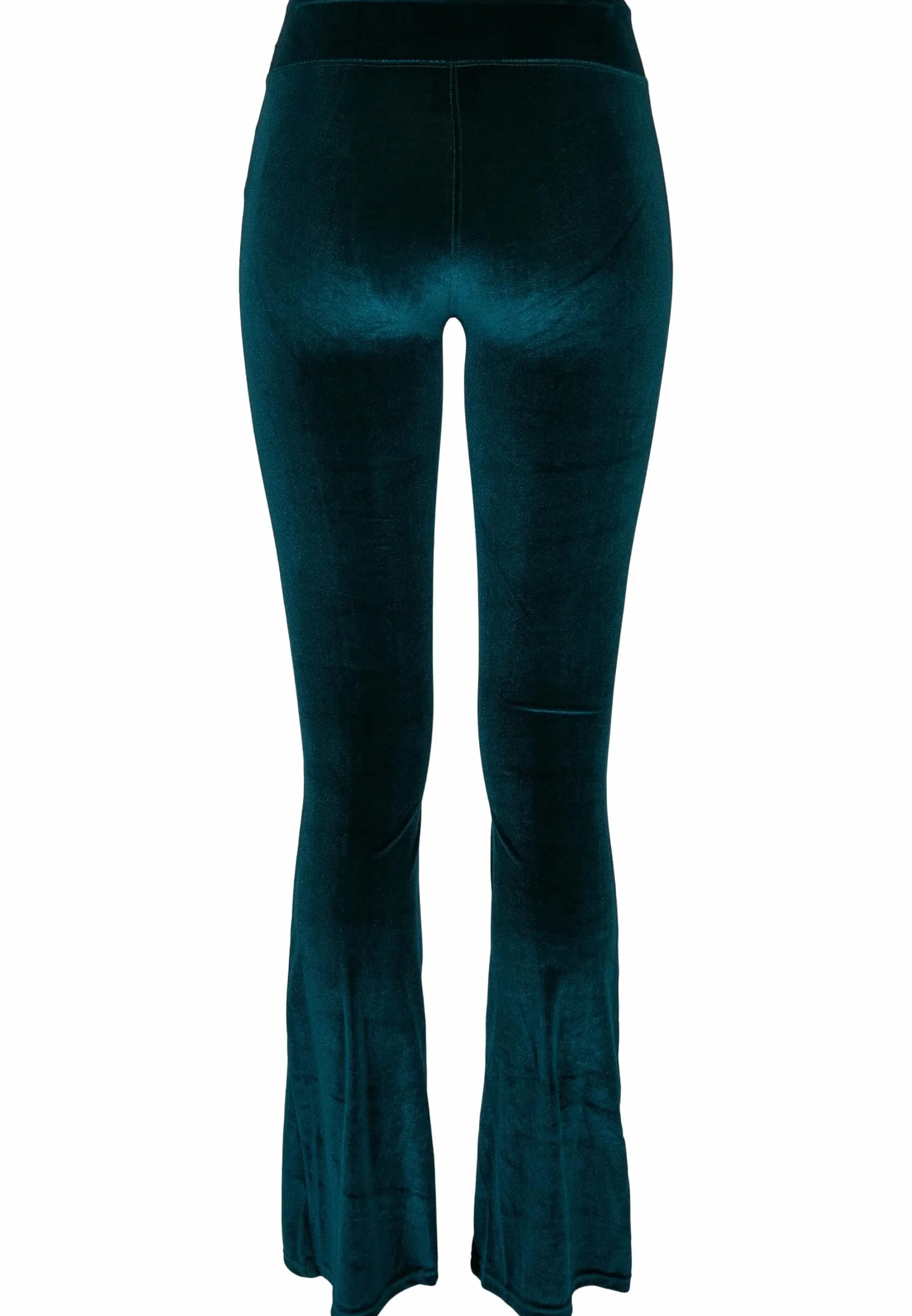 Urban Classics Damskie Legginsy Z Wysokim Stanem Velvet Boot Cut - Leginsy Kobiety