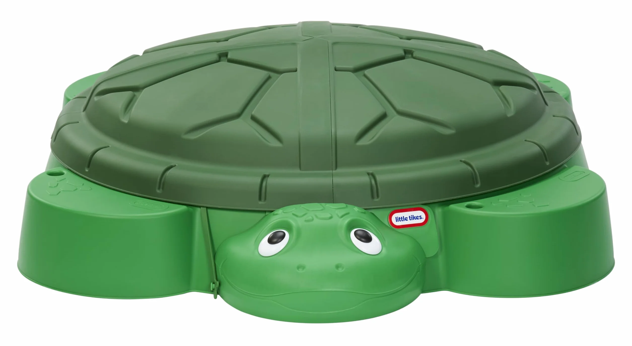 Little Tikes Turtle Sandbox- Zielona Piaskownica z 4 Wyprofilowanymi Siedziskami, Miejscem na Parasol i Zdejmowaną Pokrywą, dla Chłopców i Dziewczynek w Wieku 1-6 Lat