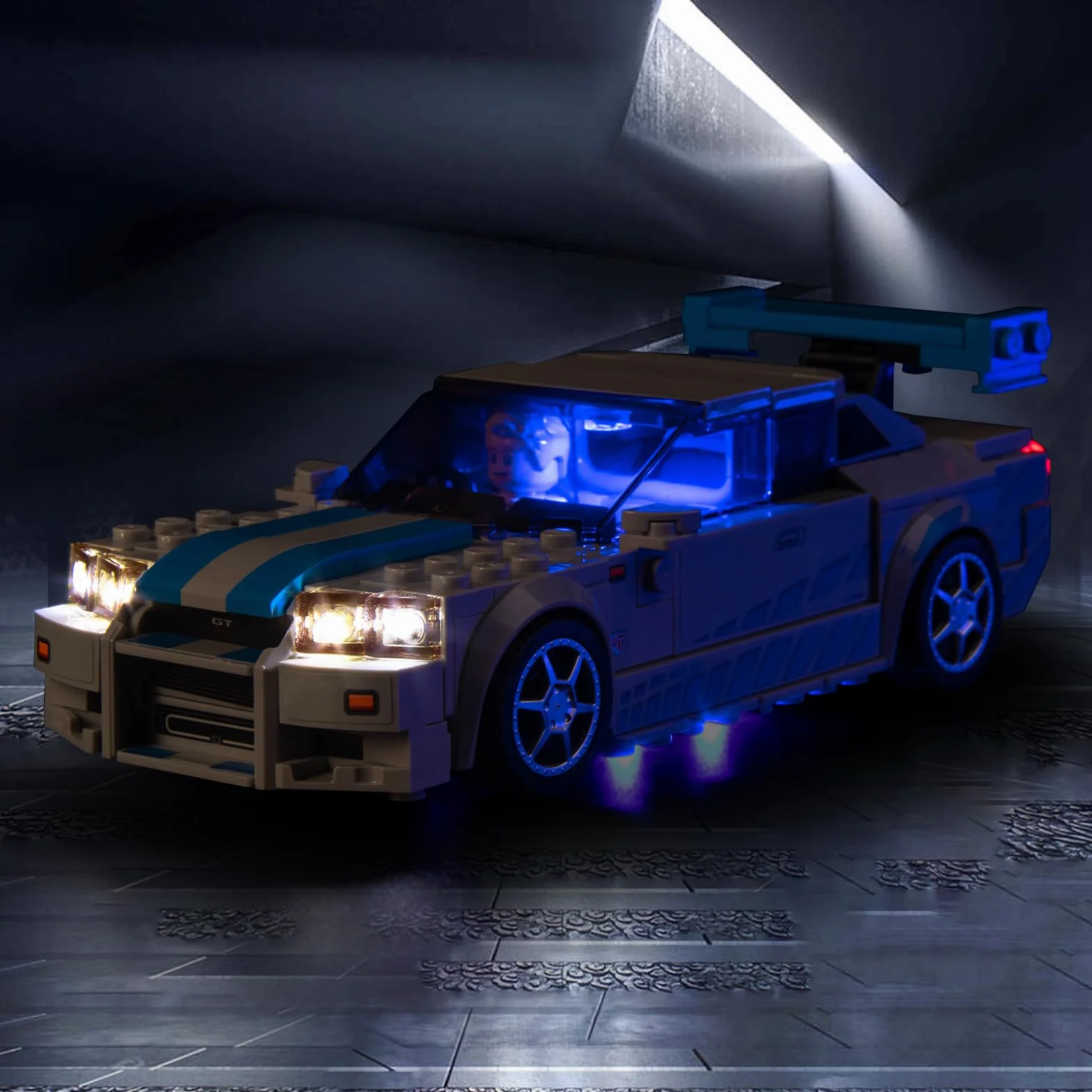 Zestaw oświetlenia do Lego 76917 Speed Champions Nissan Skyline GT-R (brak modelu Lego), zestaw oświetlenia LED kompatybilny z Lego Nissan Skyline GT-R, kreatywne lampki zabawkowe
