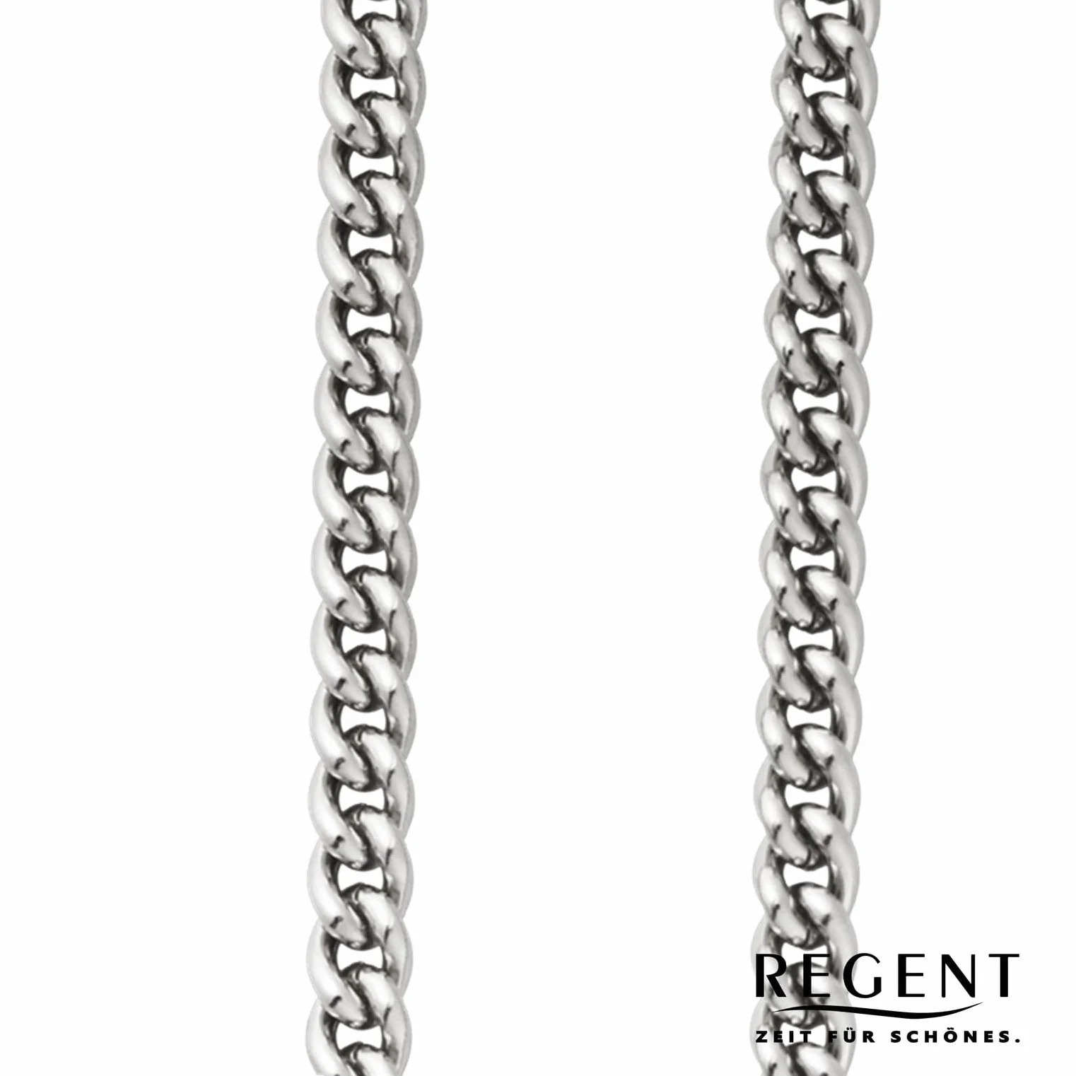 Regent Zegarek kieszonkowy łańcuszek okrągły pancerz 5 mm łańcuszek do zegarka P47 do Eichmüller Junghans Casio i innych zegarków, srebro, Klasyczny