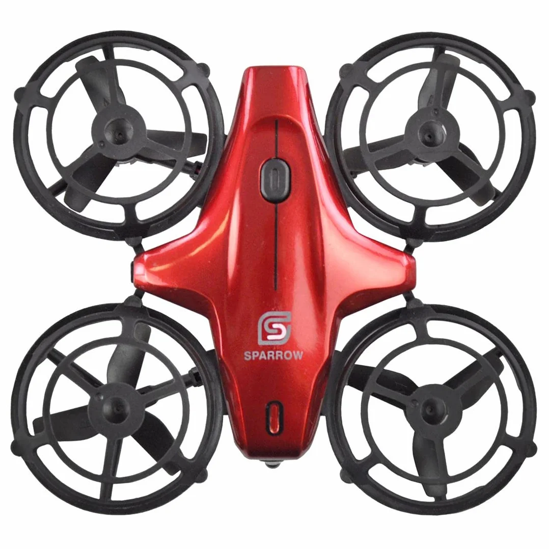 Amewi 25324 Sparrow mini dron z czujnikami sterowania, czerwony