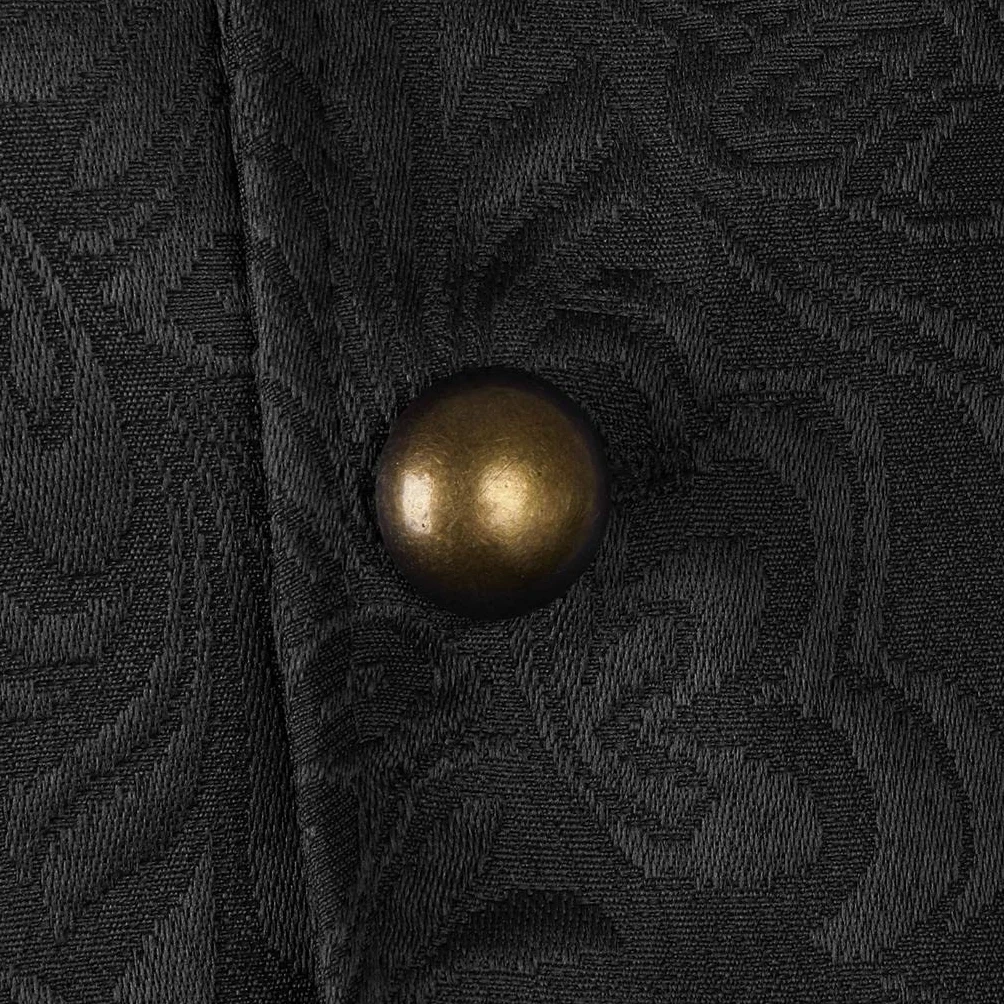 Męska średniowieczna kamizelka żakardowa steampunk slim fit sukienka kamizelka M czarna