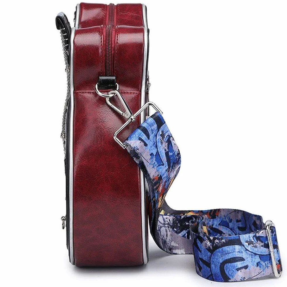 Torba crossbody w kształcie gitary dla kobiet mężczyzn, skóra PU torba na ramię torebka torebka prezenty na gitarę